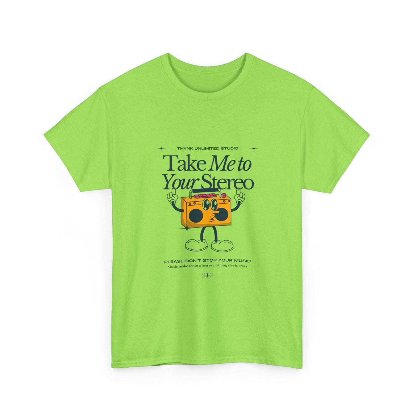 Retro Music Lover Tee - Take Me To Your Stereo, Vintage Style Shirt, Graphic T-Shirt, Unisex Cotton Top, Perfect Gift for Musicians, Summer Outfit