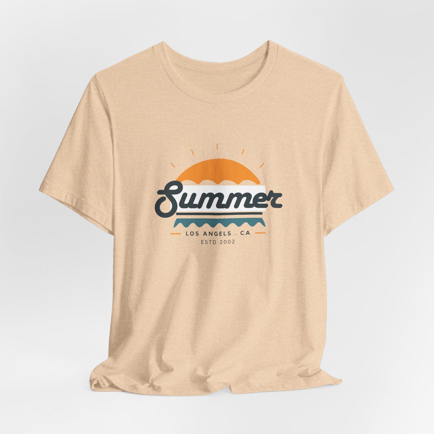 Summer Vibes Unisex Jersey Short Sleeve Tee, Beach Shirt, Casual Summer Wear, Gift for Friends, Coastal Adventure Top, LA Style Tee