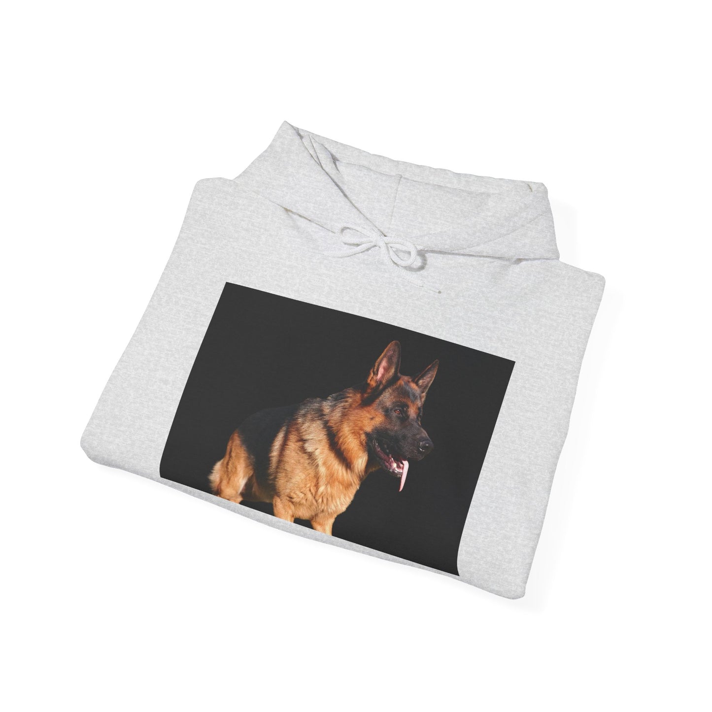 Unisex Dog Lover Hoodie With a Showline German Shepherd Leaving Tongue Out Standing for a Pose