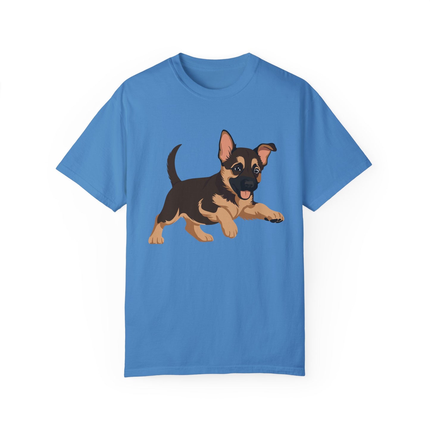 Unisex Dog Lover T-Shirt With a Graphic of Cute Playing German Shepherd Puppy