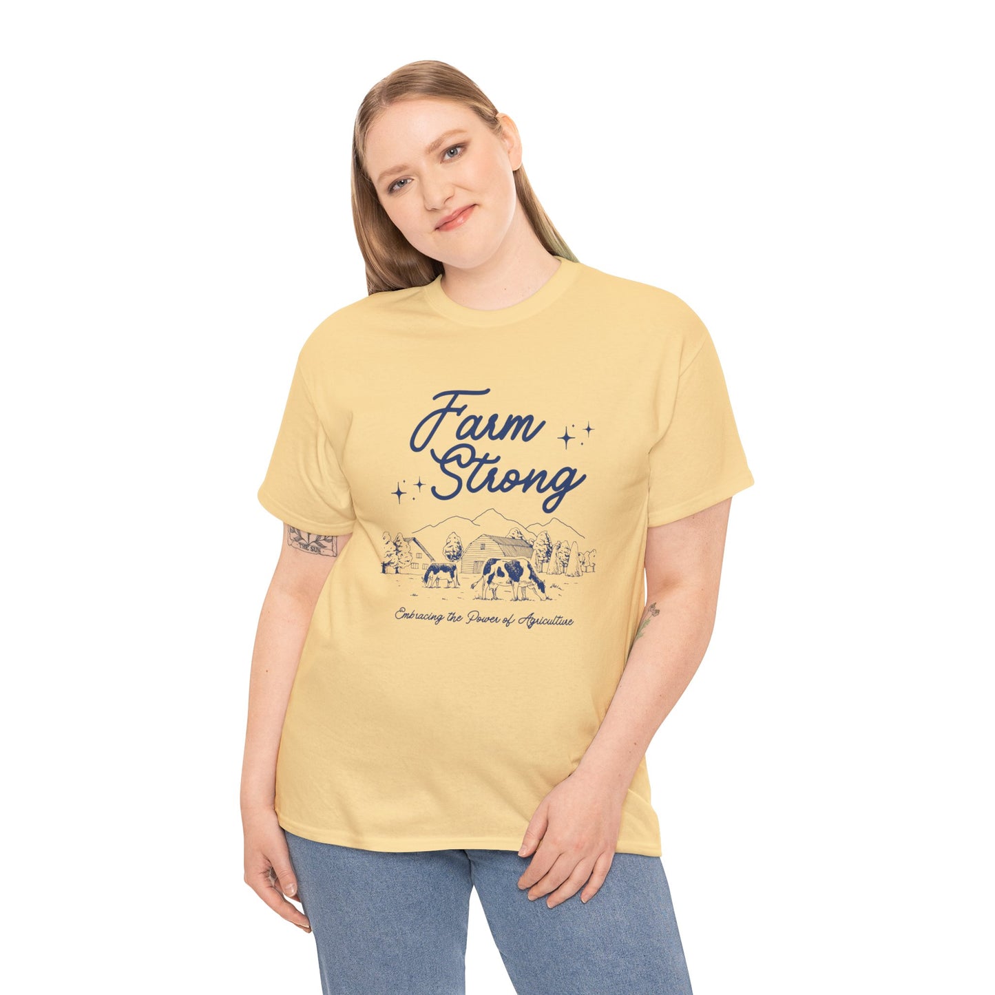 Farm Strong Unisex Cotton Tee - Embracing the Power of Agriculture, Motivational Shirt, Inspirational Tee