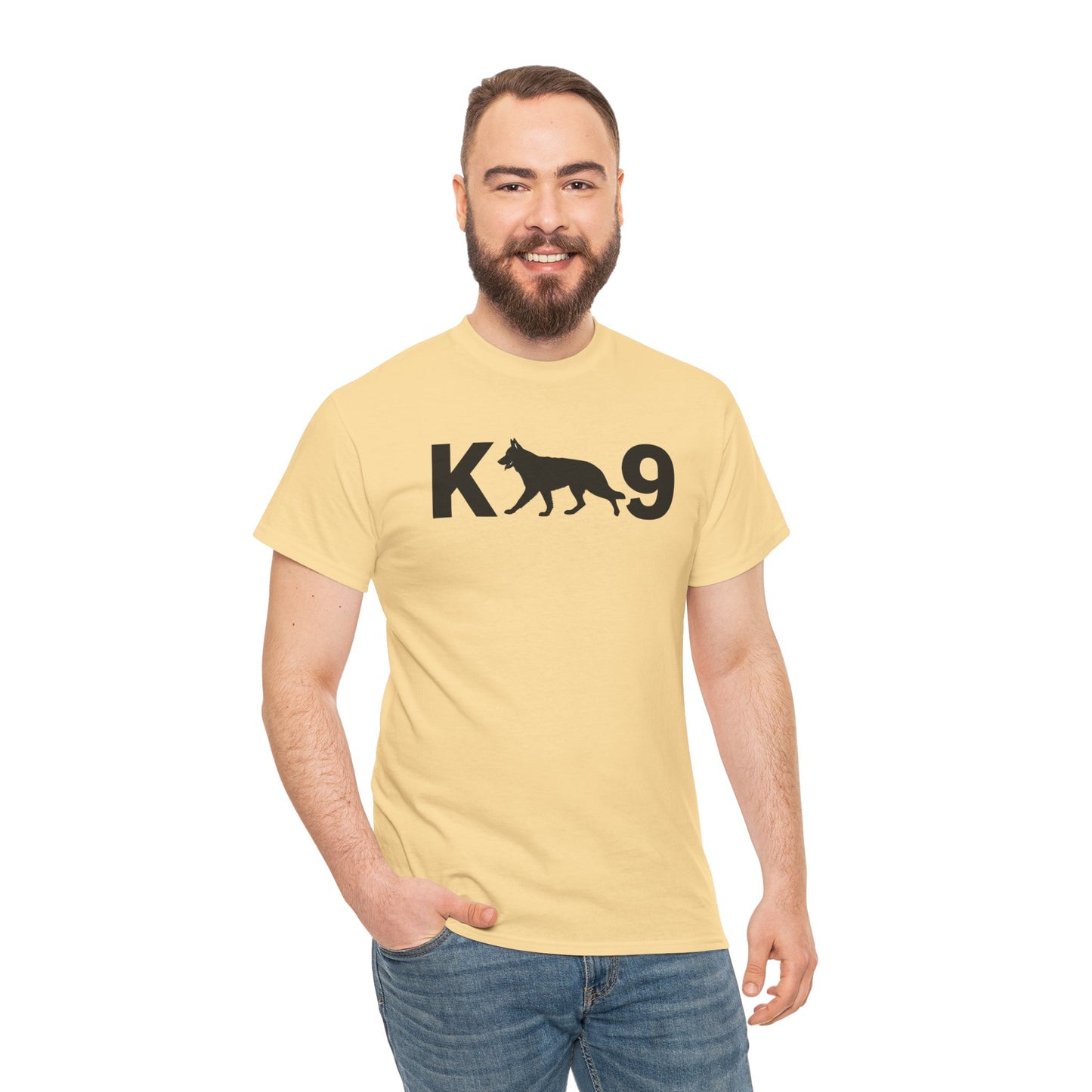 Black German Shepherd K9 Unisex Heavy Cotton Tee - Perfect for Dog Lovers, Pet Owners