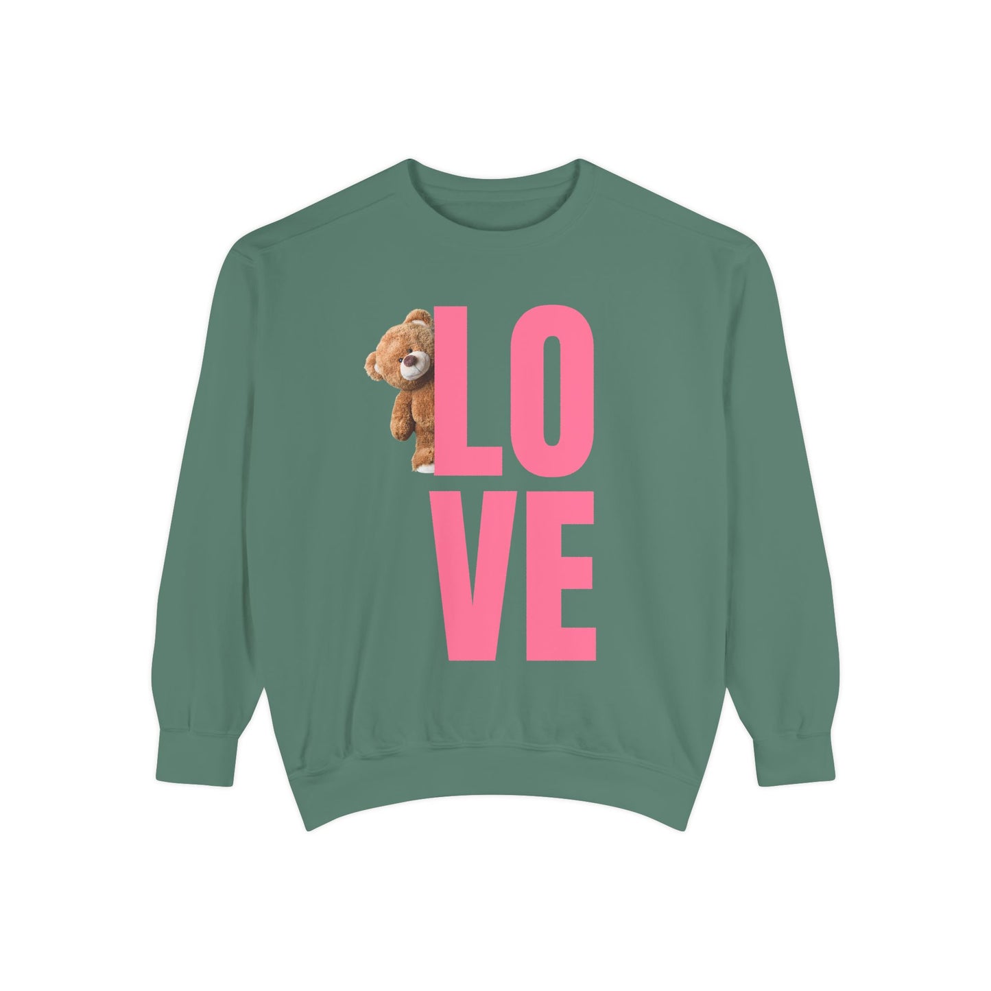 Unisex Valentine's Day Sweatshirt With Cute Brown Behind the Letter L