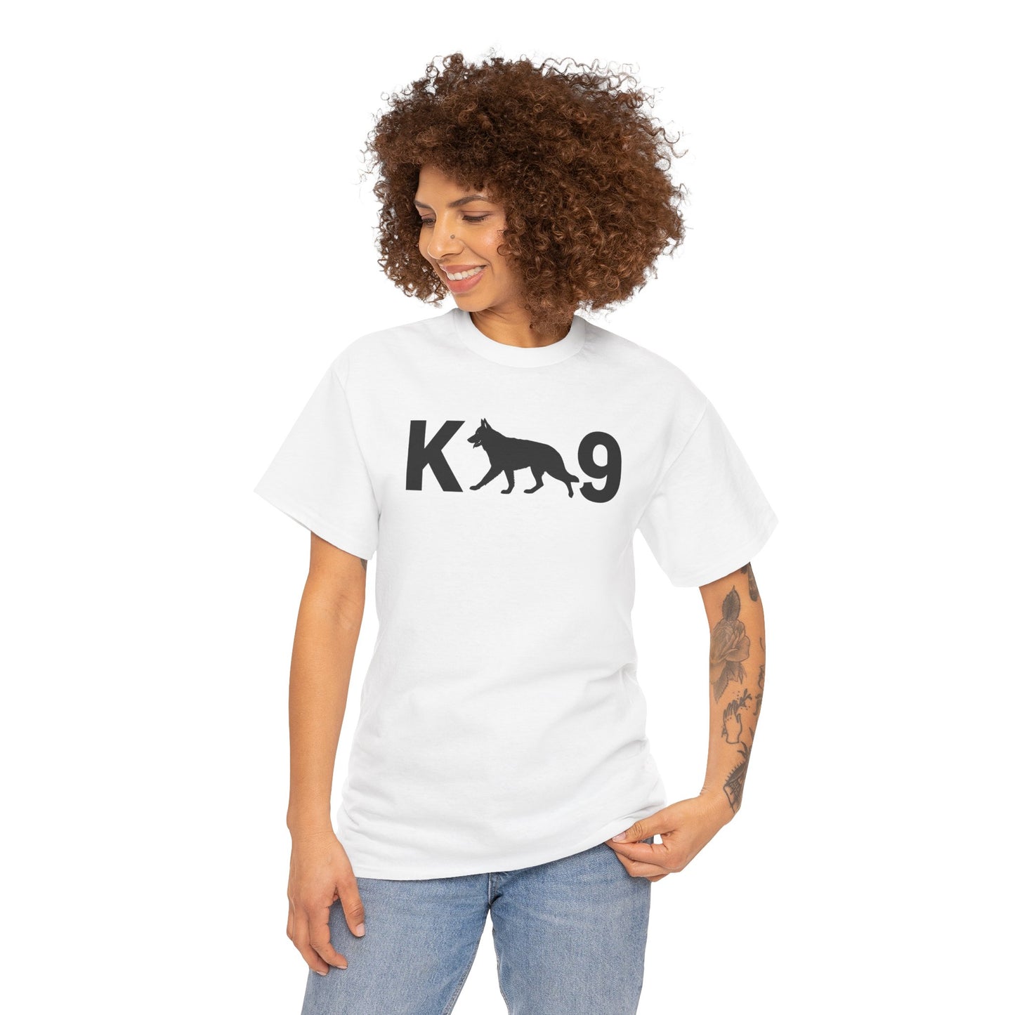 Black German Shepherd K9 Unisex Heavy Cotton Tee - Perfect for Dog Lovers, Pet Owners