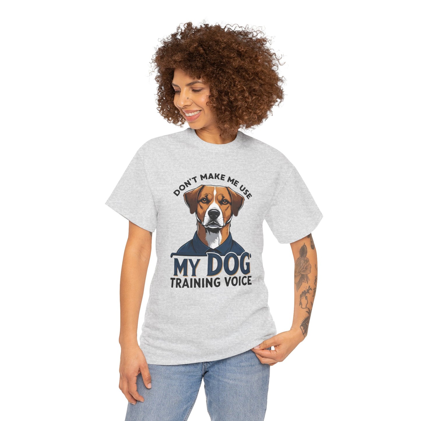 Dog Training T-Shirt - Don't Make Me Use My Dog Training Voice | Perfect Gift for Dog Owners, Casual Wear, Funny Dog Humor Shirt, Pet Training Apparel