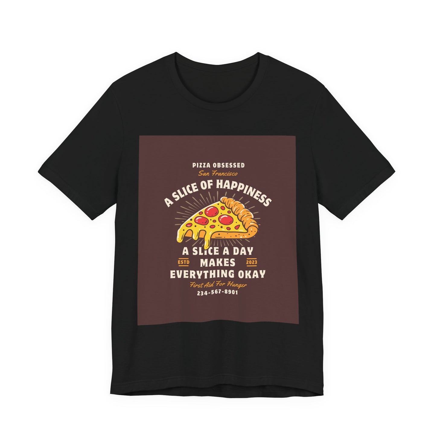 Pizza Lover's Happiness Tee, Fun Unisex T-Shirt, Casual Wear, Gift for Foodies, Pizza Party Attire, Comfortable Daily Shirt