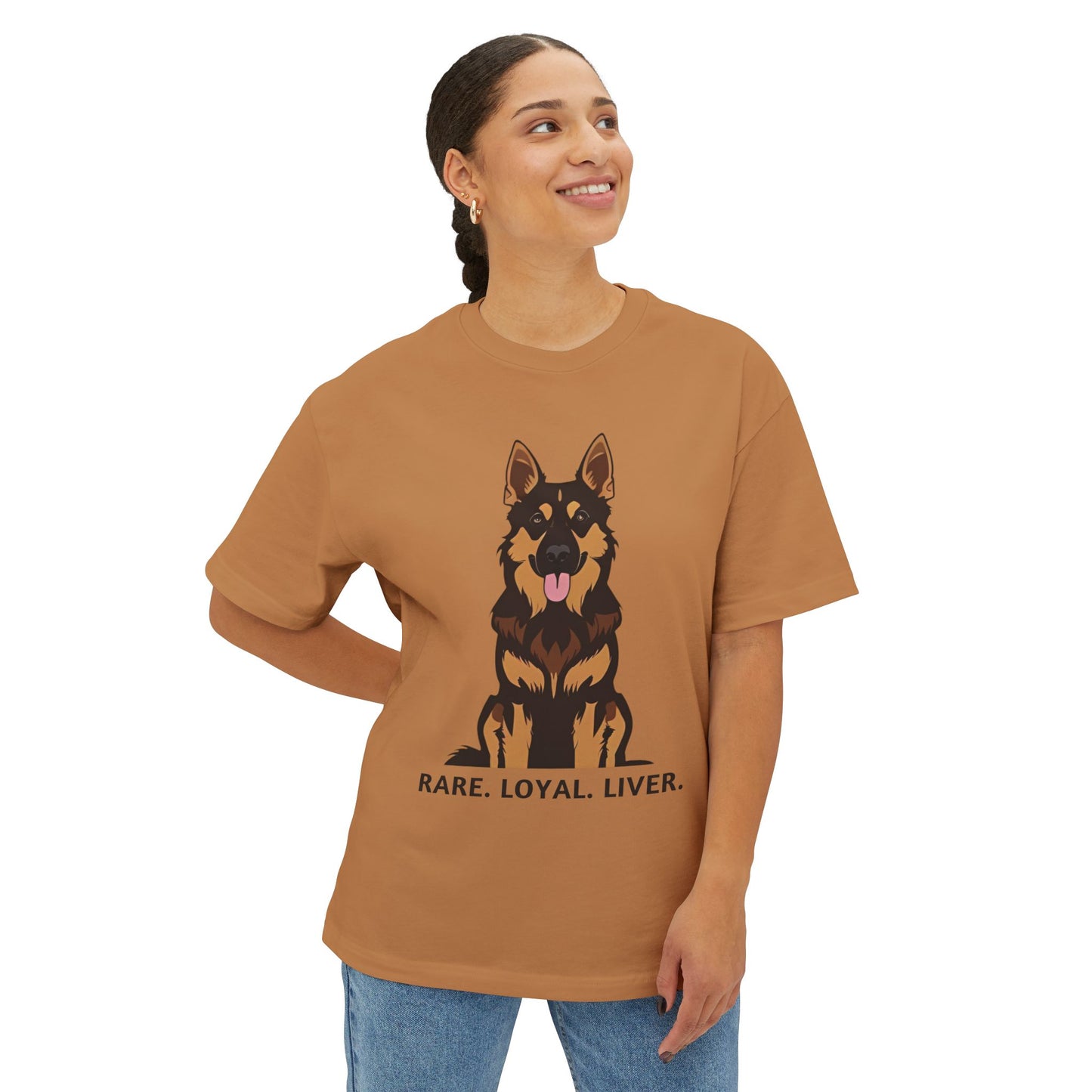 Liver German Shepherd Lover's Boxy Tee - Rare, Loyal, Liver | Pet Lover Gift, Dog Shirt, Animal Lover Style, Unisex T-Shirt, Casual Wear
