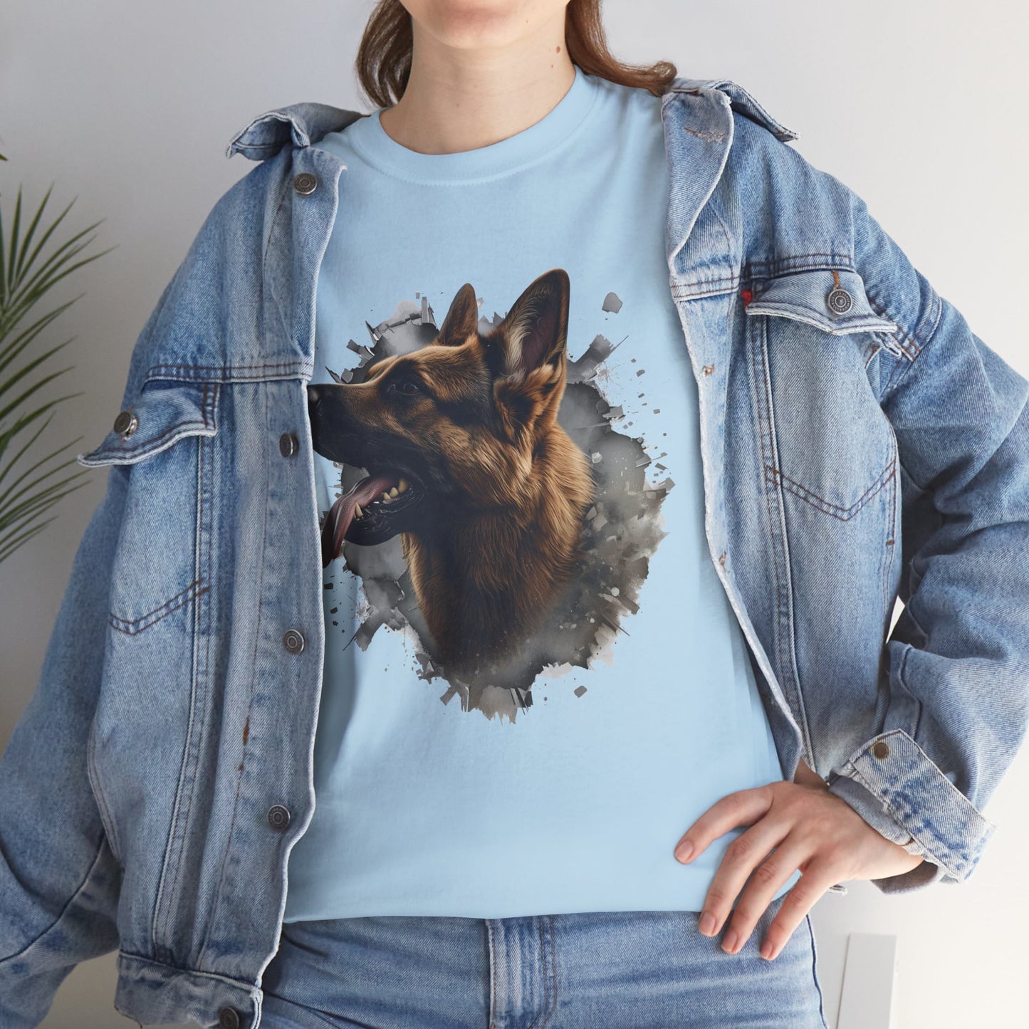 German Shepherd Lover Tee With 3D Design, Unisex Cotton Shirt, Dog T-Shirt, Pet Lovers Gift, Animal Enthusiast Apparel