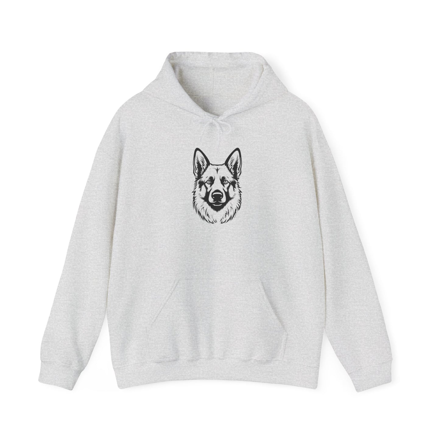 Unisex Dog Lover Hoodie With a Close Up Graphic of Black and Transparent German Shepherd