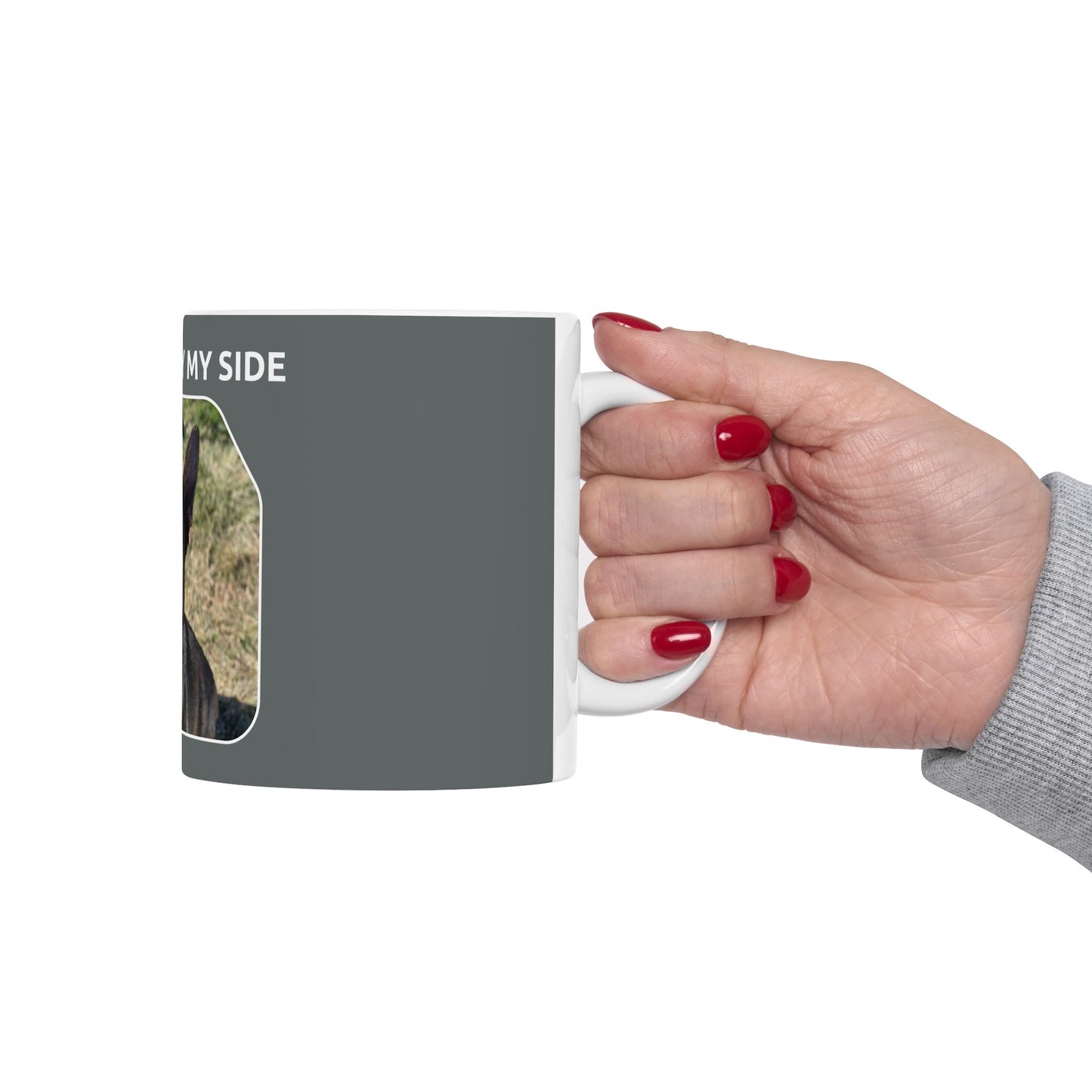 Ceramic Dog Lover Mug With a Sable German Shepherd and Caption Forever By My Side