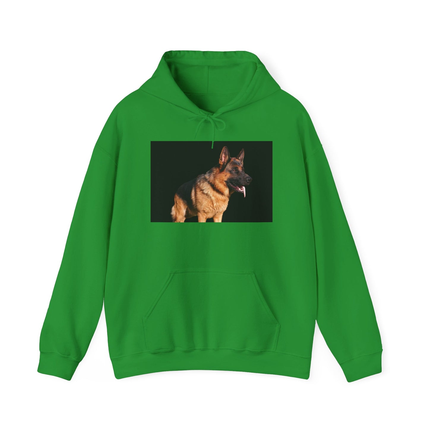 Unisex Dog Lover Hoodie With a Showline German Shepherd Leaving Tongue Out Standing for a Pose
