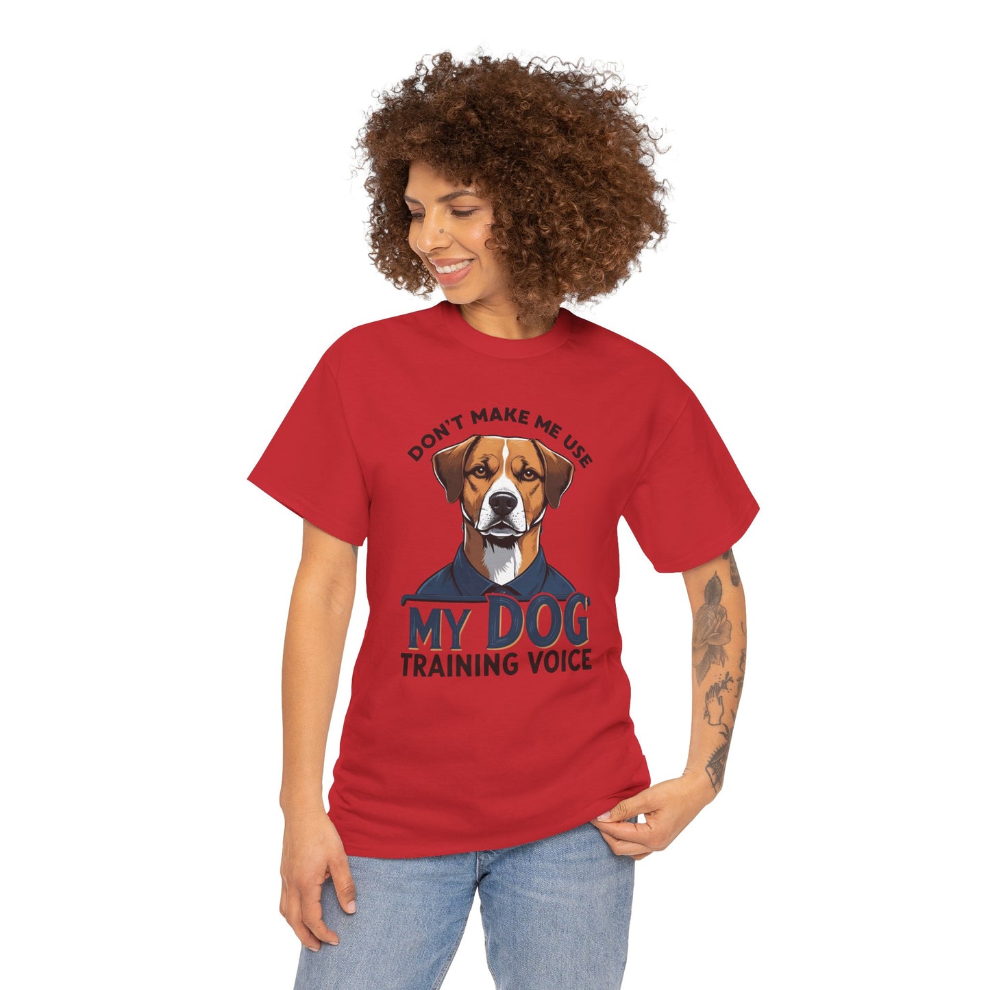 Dog Training T-Shirt - Don't Make Me Use My Dog Training Voice | Perfect Gift for Dog Owners, Casual Wear, Funny Dog Humor Shirt, Pet Training Apparel