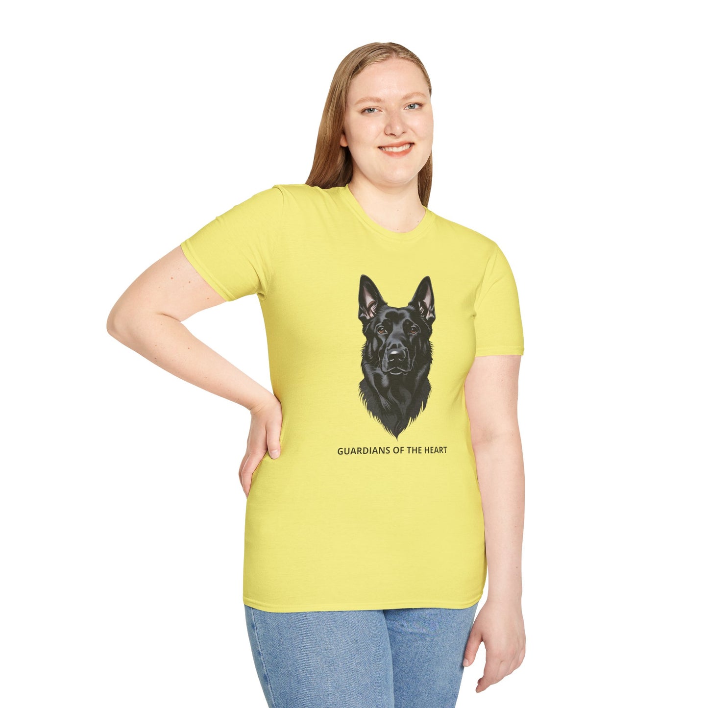 Guardians of the Heart Black German Shepherd T-Shirt, Dog Lover Shirt, Pet Memorial Tee, Unisex Animal T-Shirt, Gift for Dog Owners