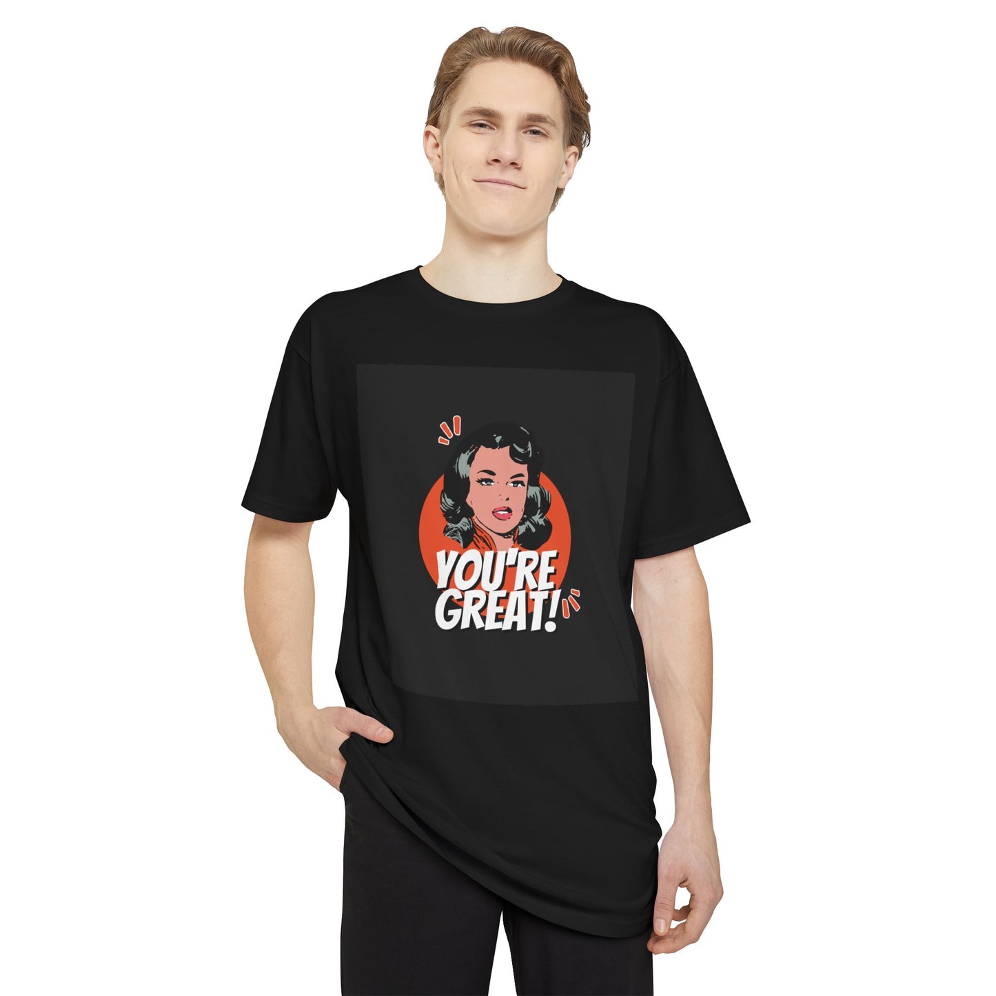 Unisex Long Body Urban Tee - "You're Great!" Graphic Tee, Casual Streetwear, Positive Affirmation Shirt, Gift for Friends, Everyday Style