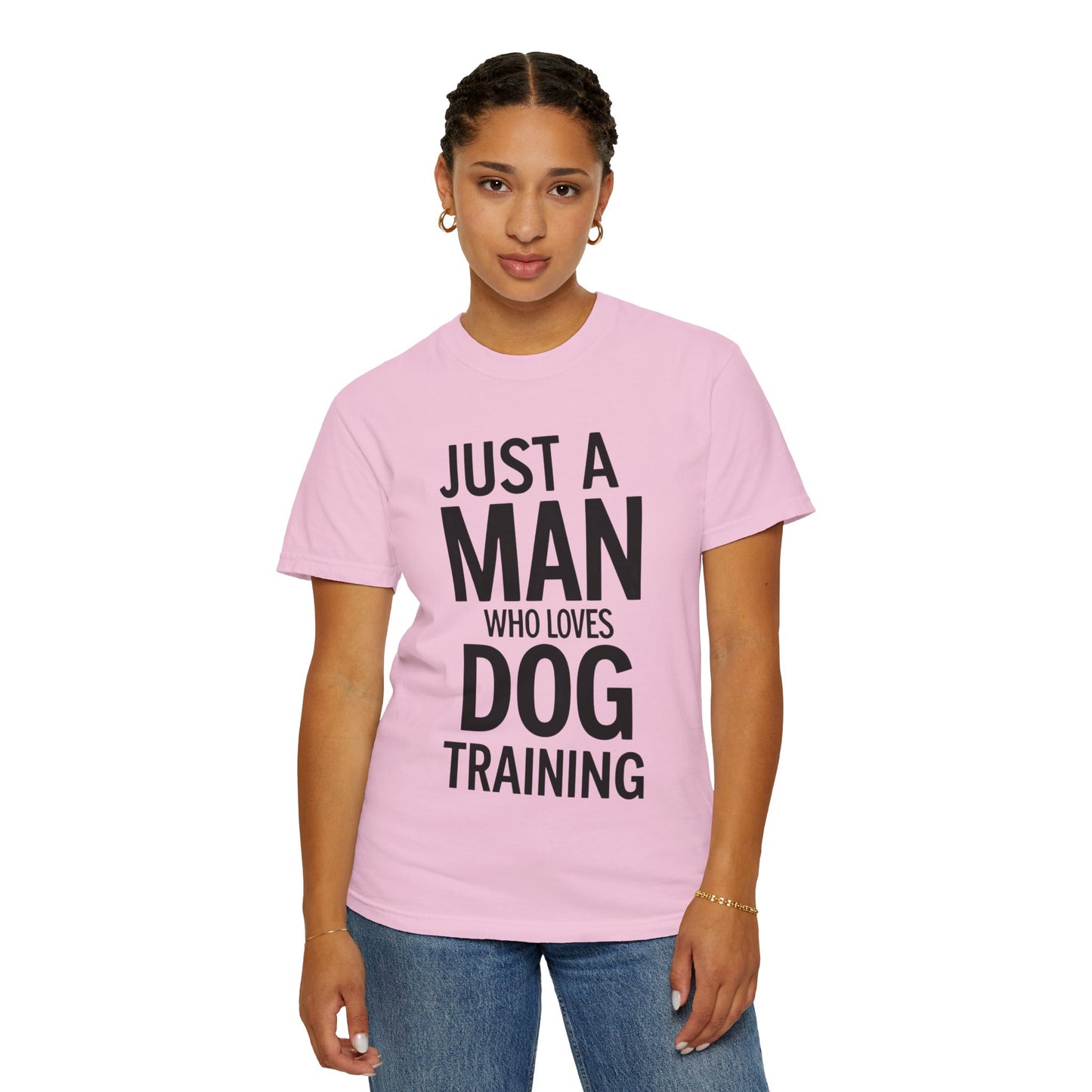 Dog Training Enthusiast T-Shirt - Just a Man Who Loves Dog Training, Pet Lover Gift, Casual Comfort Wear, Dog Owner Apparel, Gift for Dog Lovers