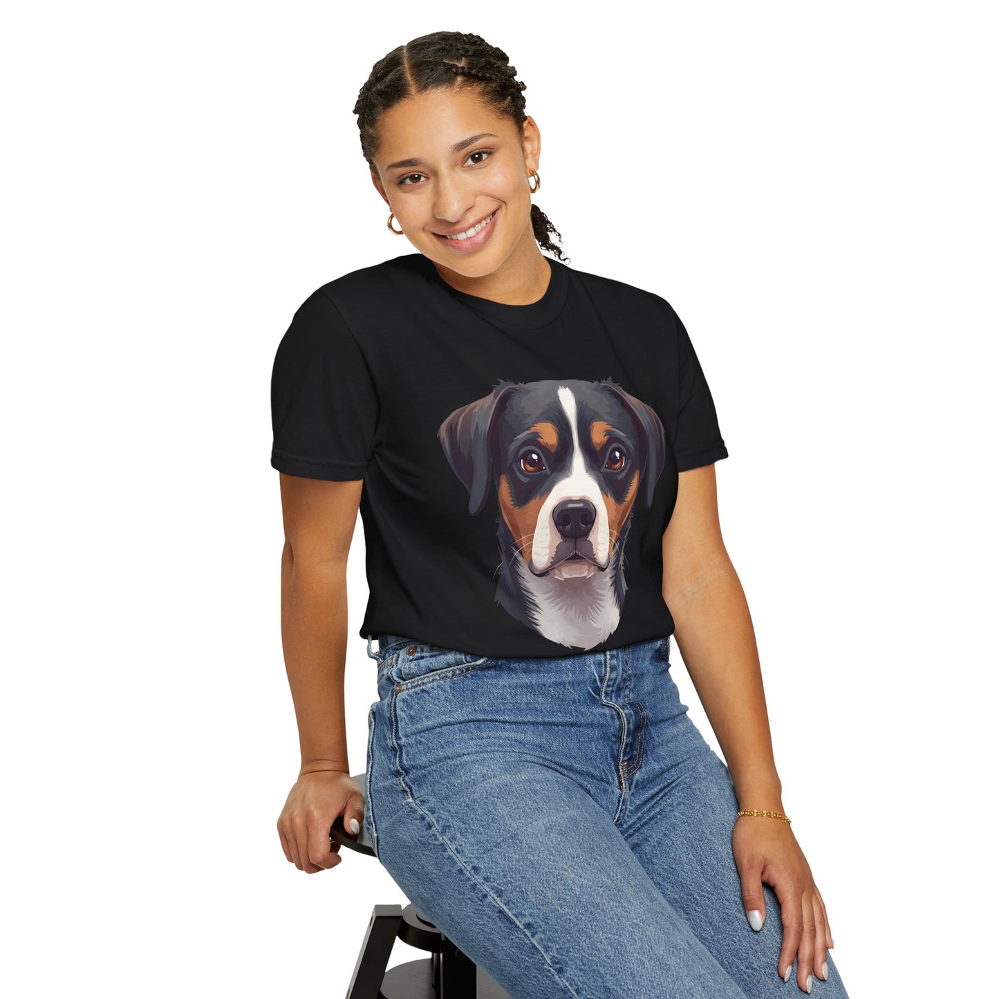 Unisex Tricolor Dog's 3D Design T-Shirt, Gift for Dog Owners, Animal Lover Apparel