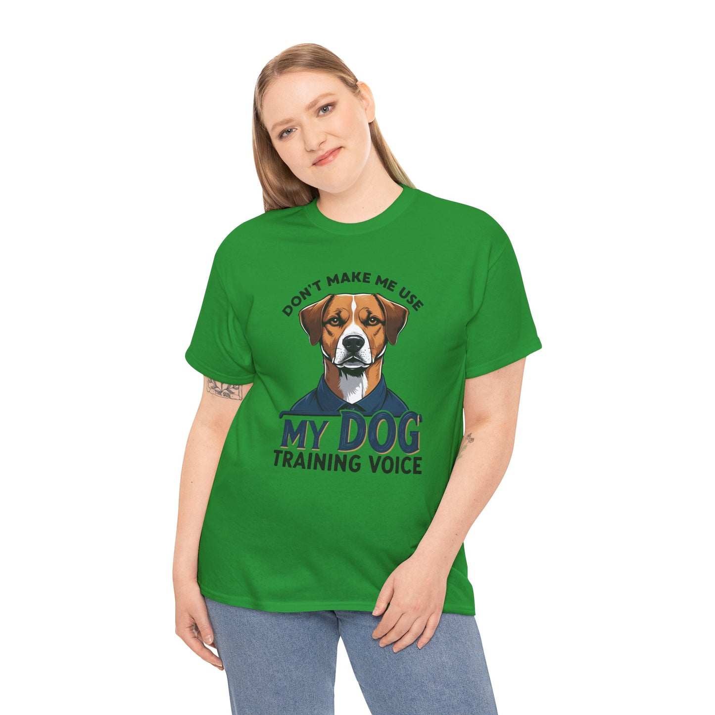 Dog Training T-Shirt - Don't Make Me Use My Dog Training Voice | Perfect Gift for Dog Owners, Casual Wear, Funny Dog Humor Shirt, Pet Training Apparel