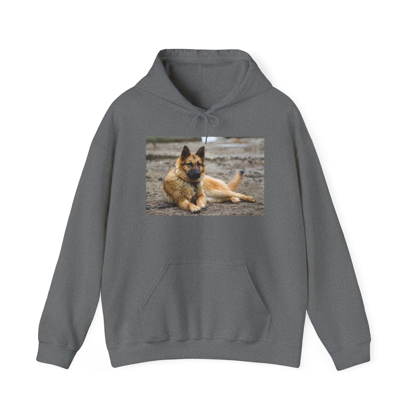 Unisex Hoodie With a Beautiful Tan German Shepherd Lying on the Ground