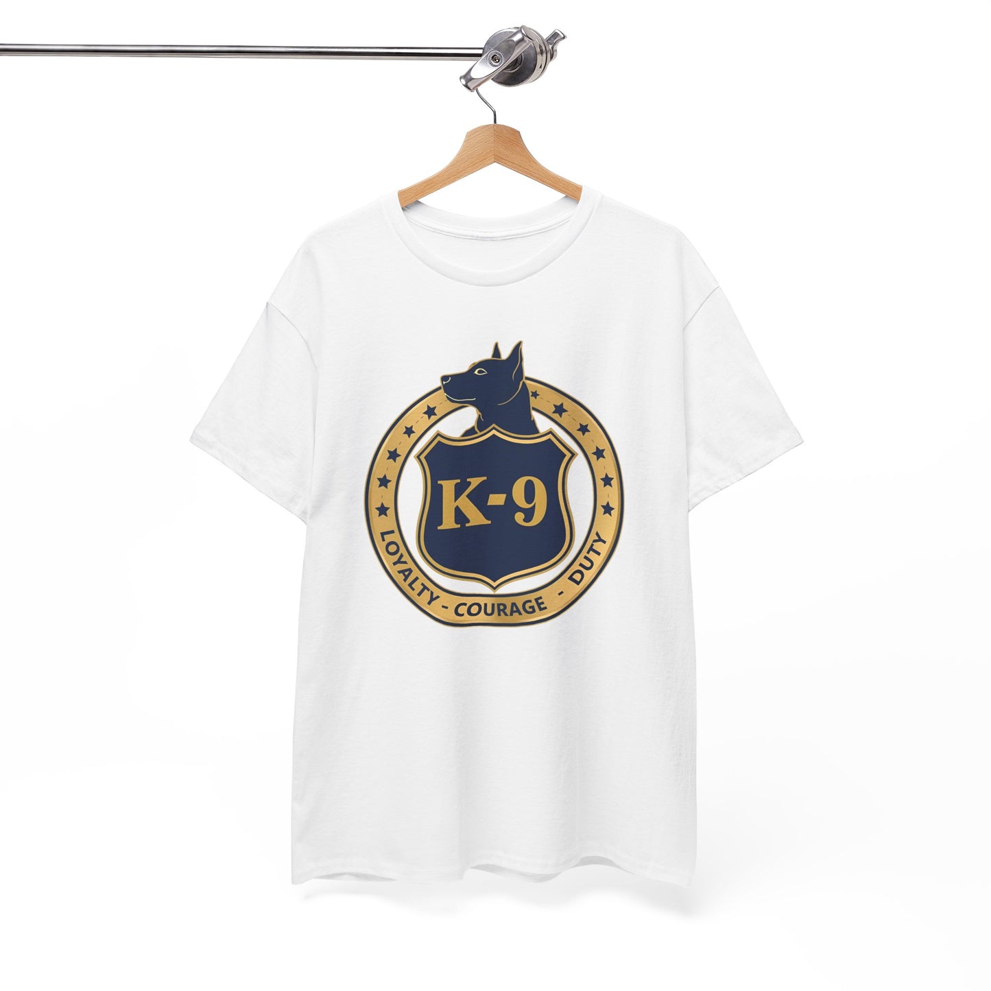 K-9 Police Unisex Heavy Cotton Tee - Loyalty Courage Duty | Dog Lover Gift, Law Enforcement Apparel, Dog Training Shirt