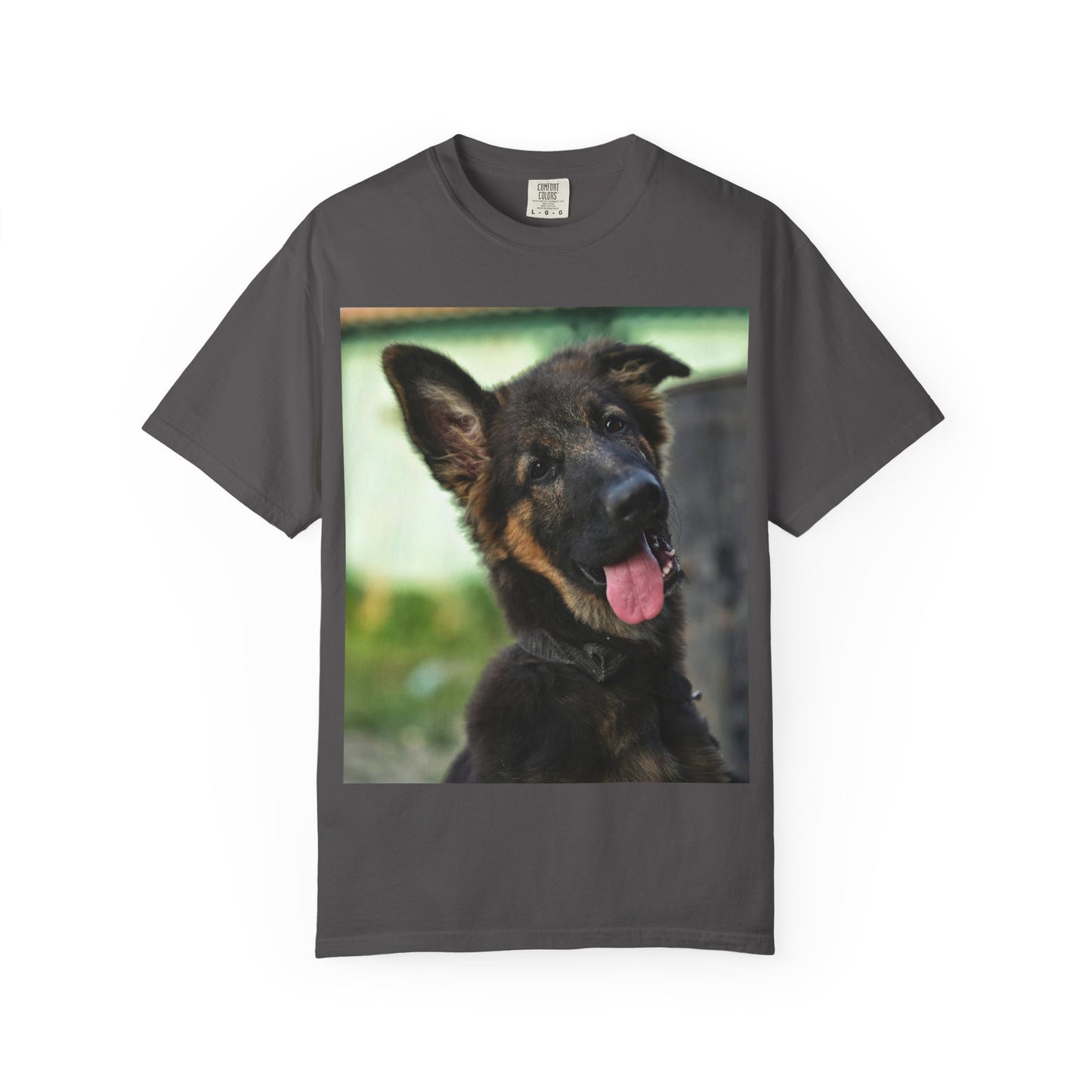Happy Dog Graphic Unisex T-Shirt Featuring Cute German Shepherd Puppy