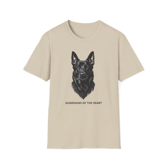 Guardians of the Heart Black German Shepherd T-Shirt, Dog Lover Shirt, Pet Memorial Tee, Unisex Animal T-Shirt, Gift for Dog Owners