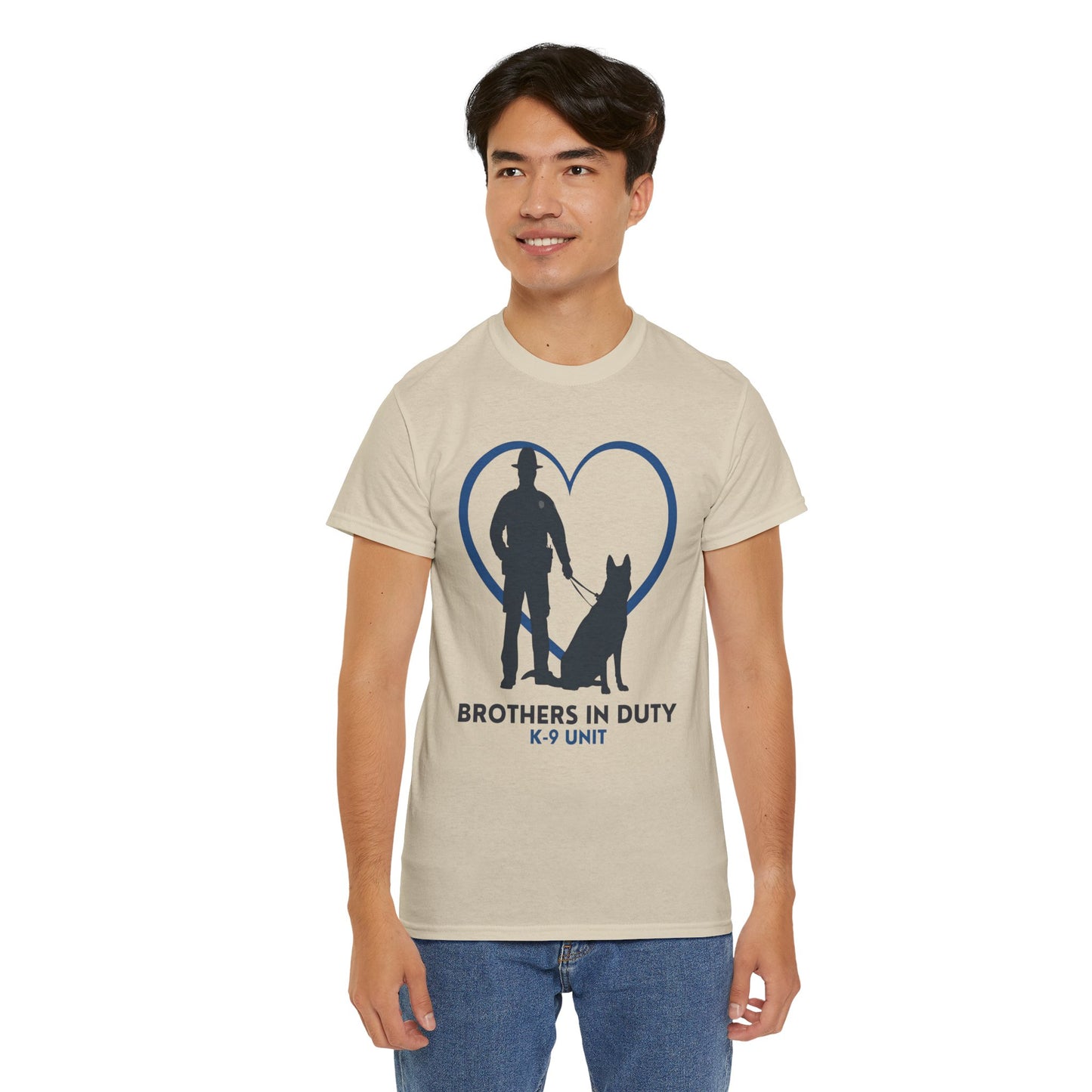 Heartfelt K-9 Unit Tee - Brothers In Duty | Police Officer Gift, Dog Lover Shirt, Law Enforcement Apparel