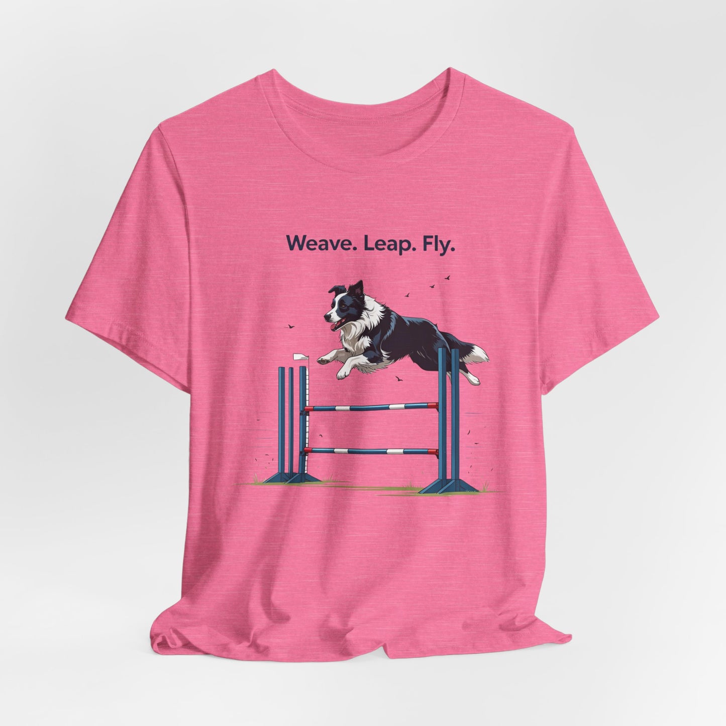 Dog Agility Spirit T-Shirt, Weave Leap Fly Tee, Gifts for Dog Lovers, Pet Enthusiasts, Animal Lovers T-Shirt, Casual Wear, Dog Show Gear