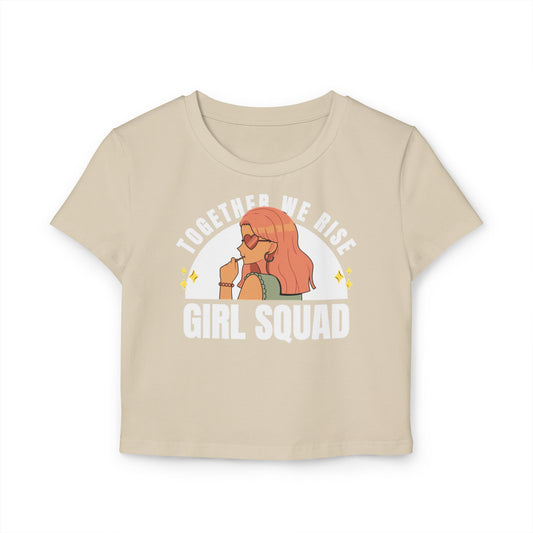 Women's Baby Tee: 'Together We Rise' Graphic Tee, Cute Summer Top, Gift for Friends, Casual Wear, Girl Squad Apparel, Trendy Graphic Shirt