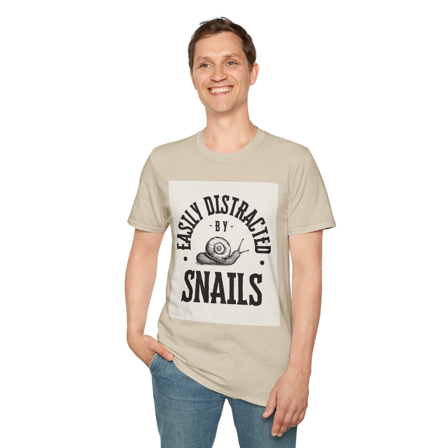 Easily Distracted by Snails Vintage T-Shirt, Funny Snail Tee, Gift for Nature Lovers, Humorous Graphic Shirt, Cute Casual Wear