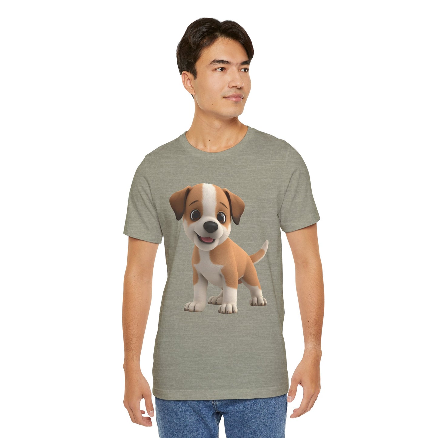 Cute Dog 3D Graphic Tee, Fun Animal Shirt, Dog Lover Gift, Playful Fashion Statement