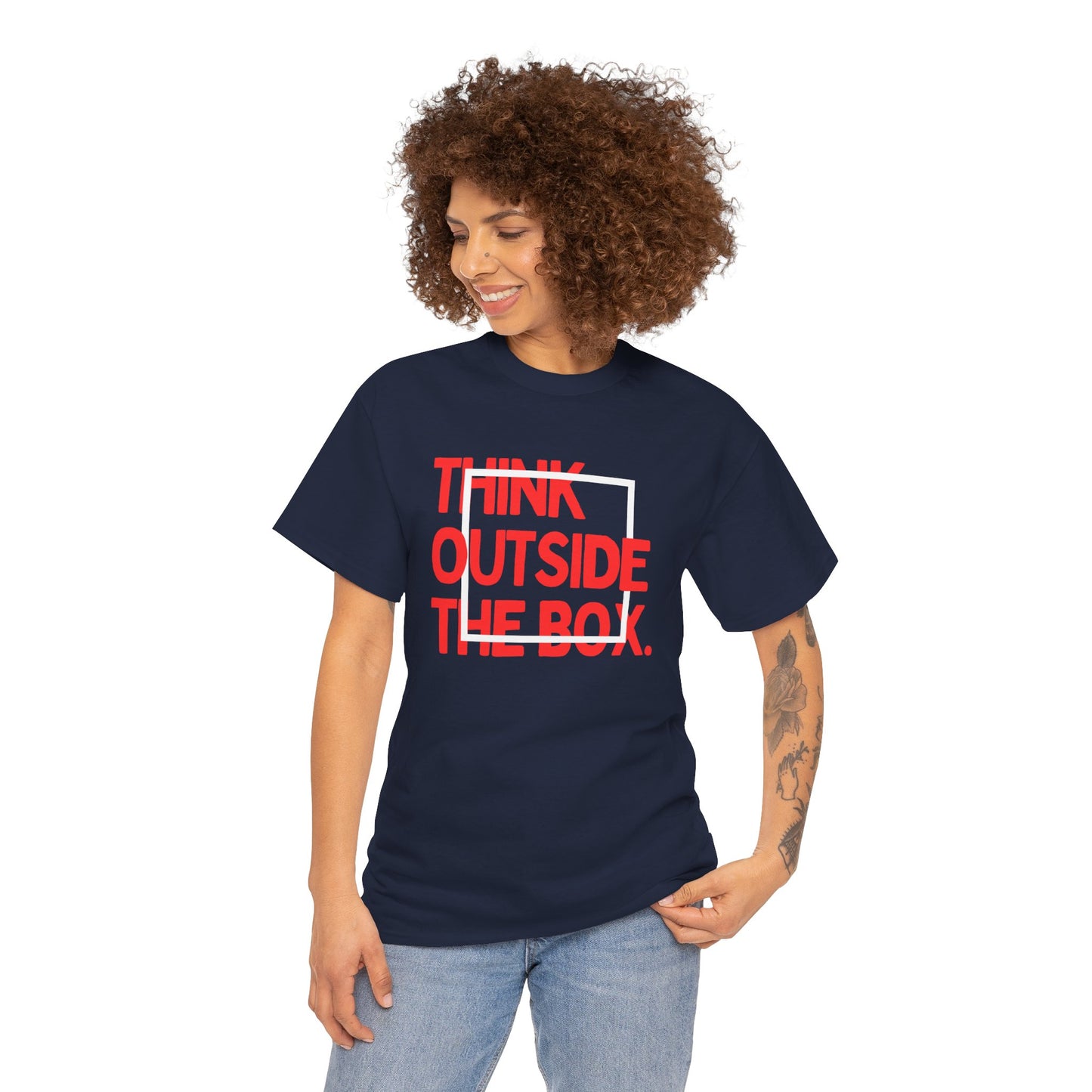 Creative Thinking Unisex Cotton Tee - Thin Out of Box, Inspirational Shirt, Motivational Gifts, Trendy Top for All Occasions, Perfect for Dreamers