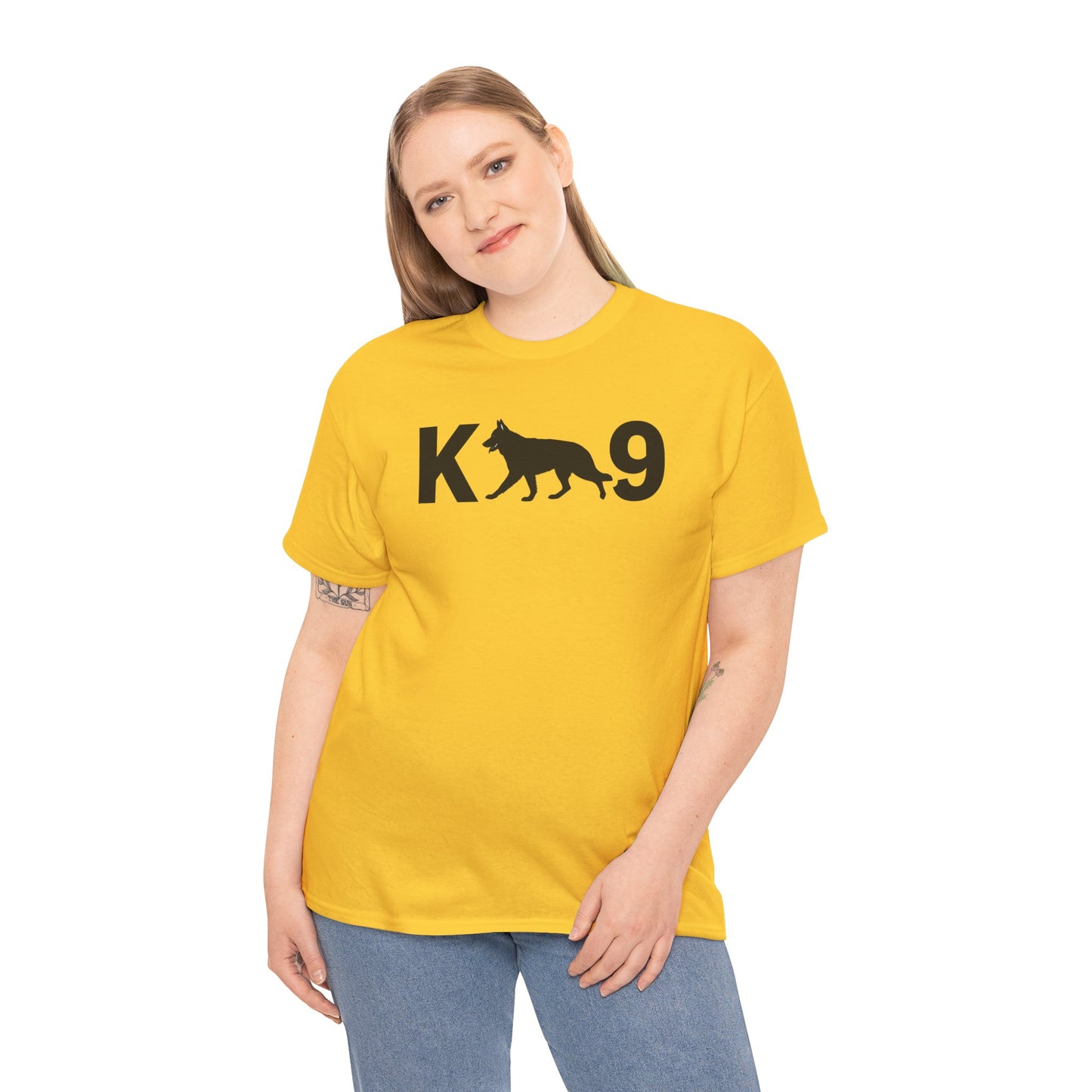 Black German Shepherd K9 Unisex Heavy Cotton Tee - Perfect for Dog Lovers, Pet Owners