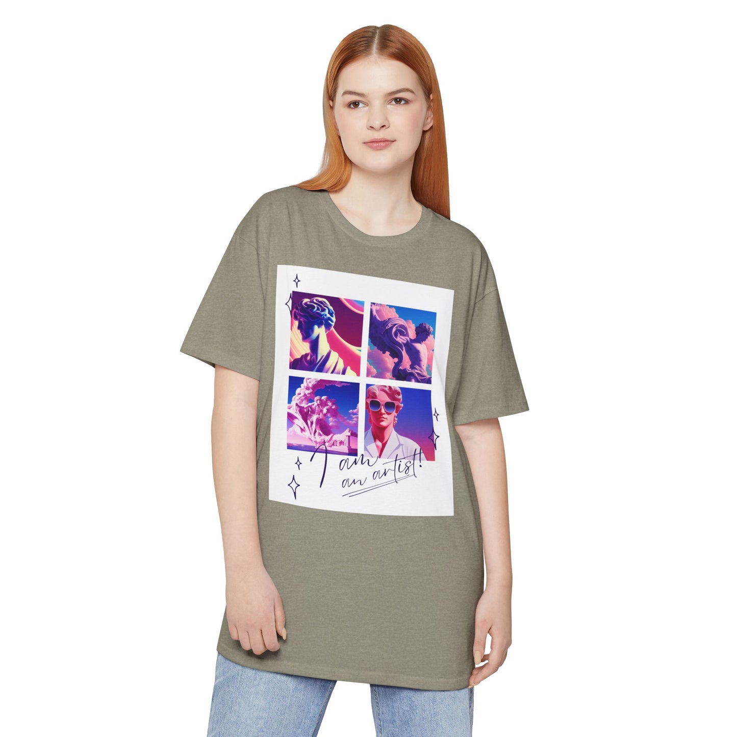 Urban Graphic Tee with Artistic Collage Design, Streetwear Fashion, Unisex Apparel, Casual Wear, Gift for Art Lovers