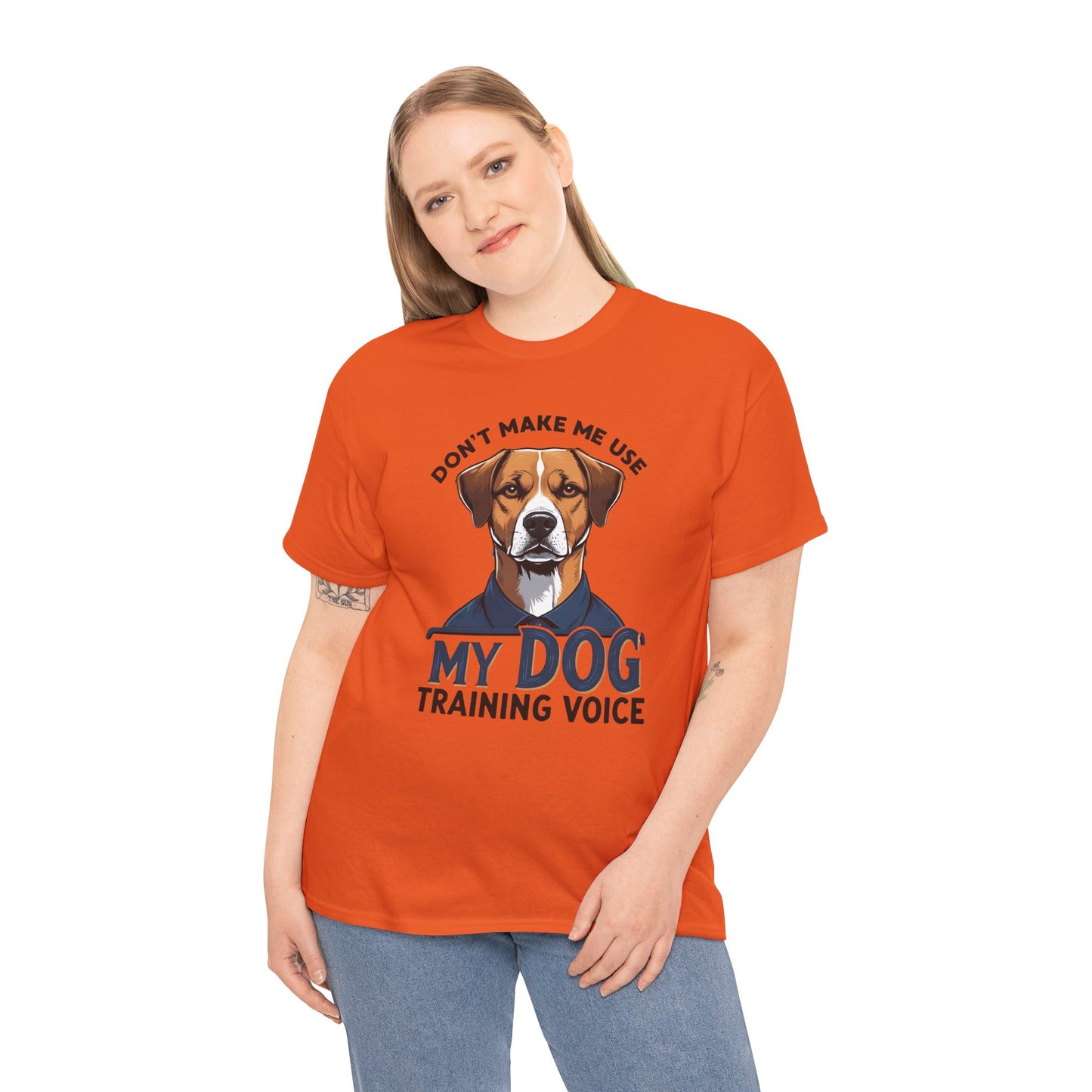 Dog Training T-Shirt - Don't Make Me Use My Dog Training Voice | Perfect Gift for Dog Owners, Casual Wear, Funny Dog Humor Shirt, Pet Training Apparel