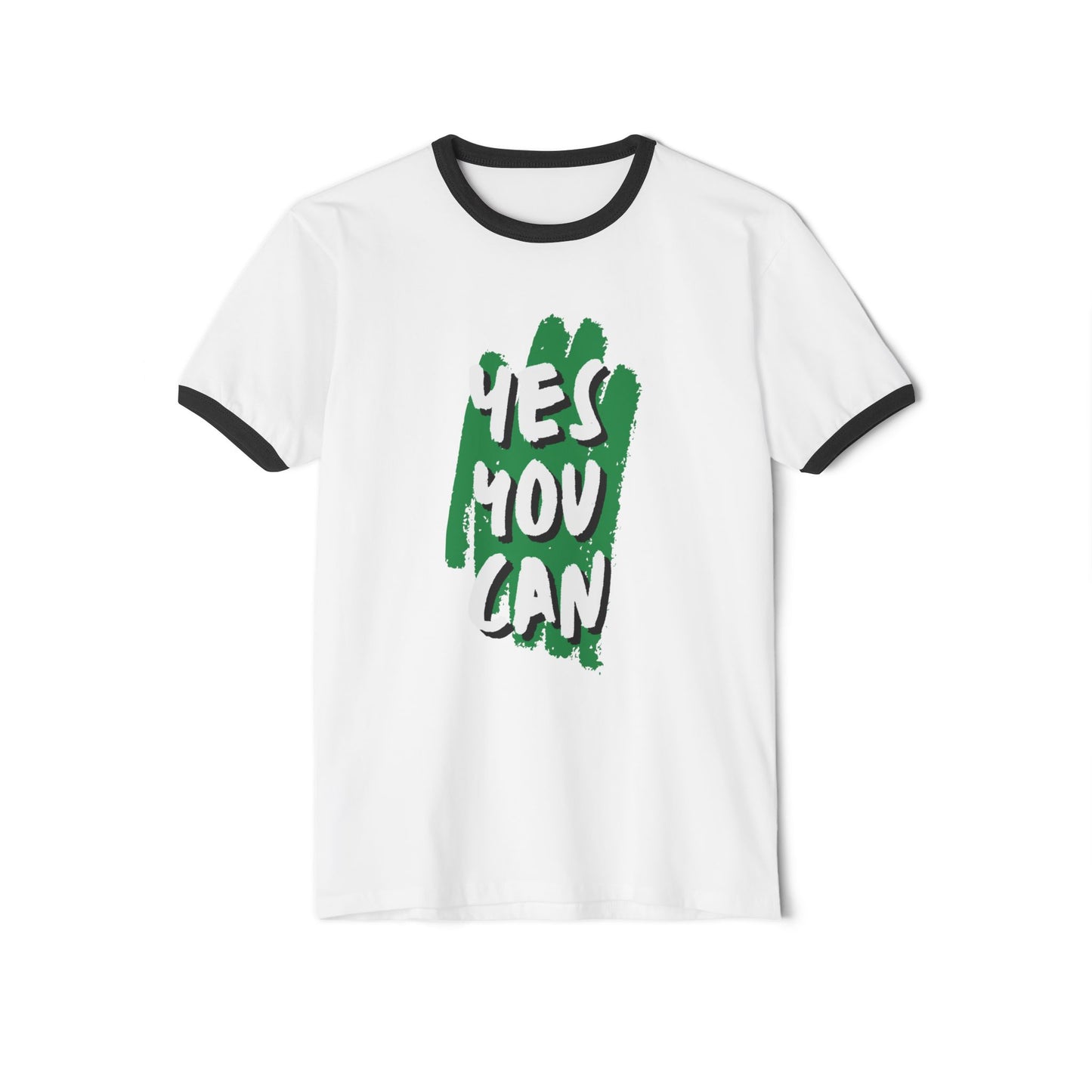 Yes You Can Unisex Cotton Ringer T-Shirt, Motivational Tee, Casual Wear, Gift for Friends, Positive Vibes, Everyday Comfort