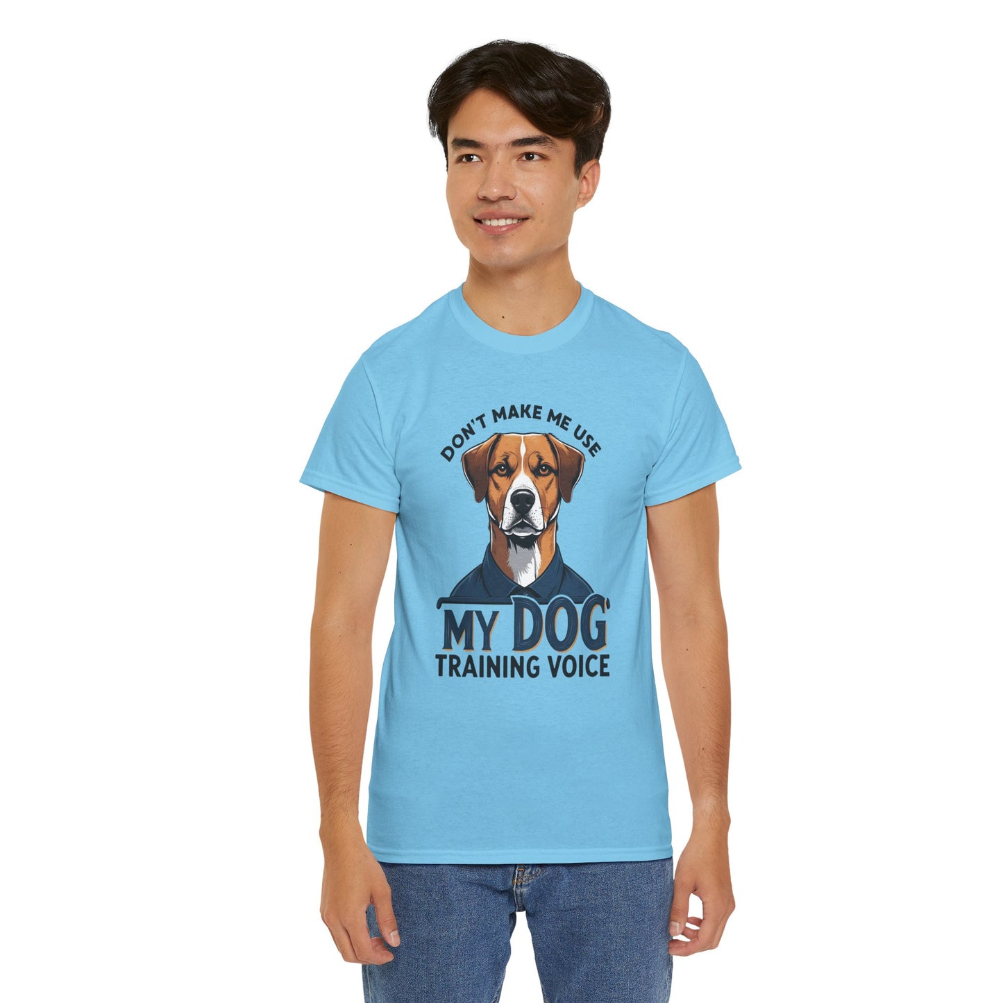 Dog Training T-Shirt - Don't Make Me Use My Dog Training Voice | Perfect Gift for Dog Owners, Casual Wear, Funny Dog Humor Shirt, Pet Training Apparel