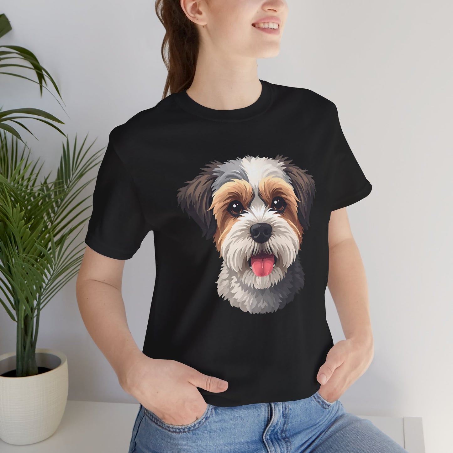 Unisex Dog Lover T-Shirt Featuring a 3D Design of Cute Fluffy Bichon Frise Mix | Gift for Dog Owners