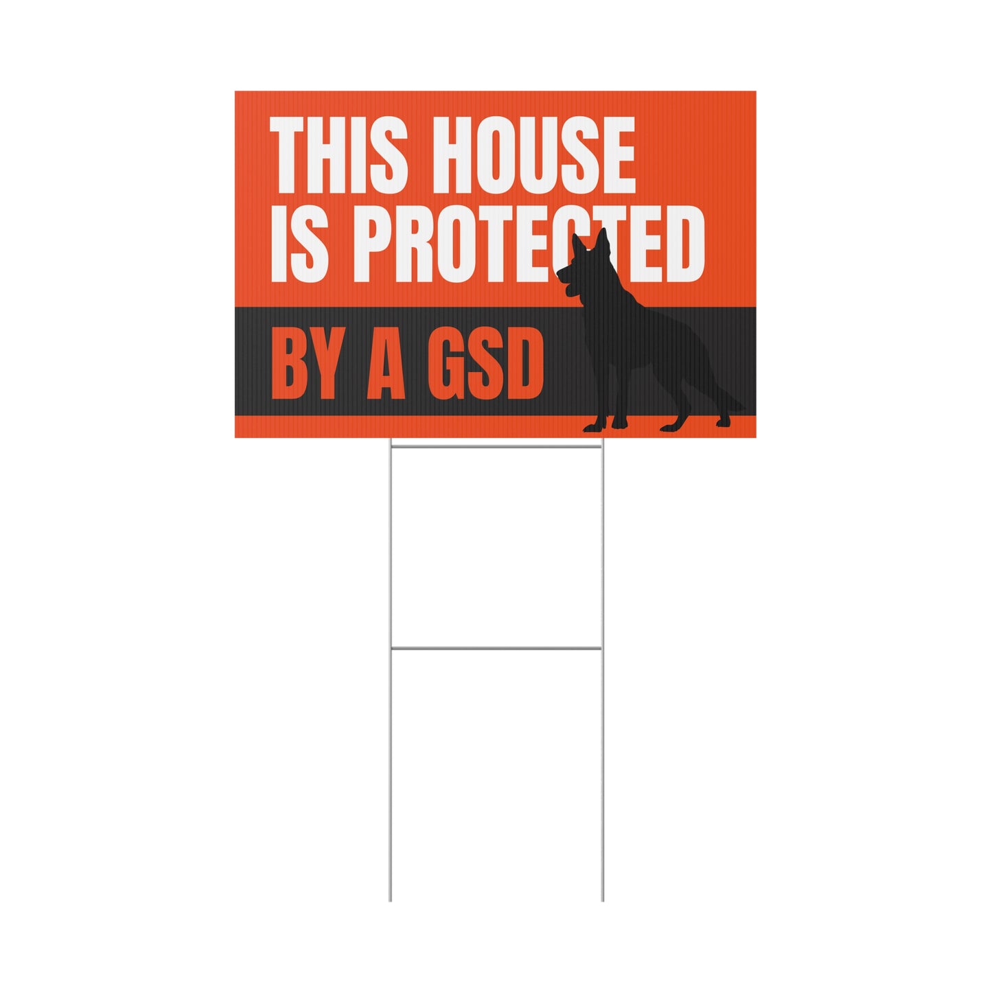 German Shepherd Yard Sign - "This House is Protected by a GSD" - Security Decor for Dog Lovers