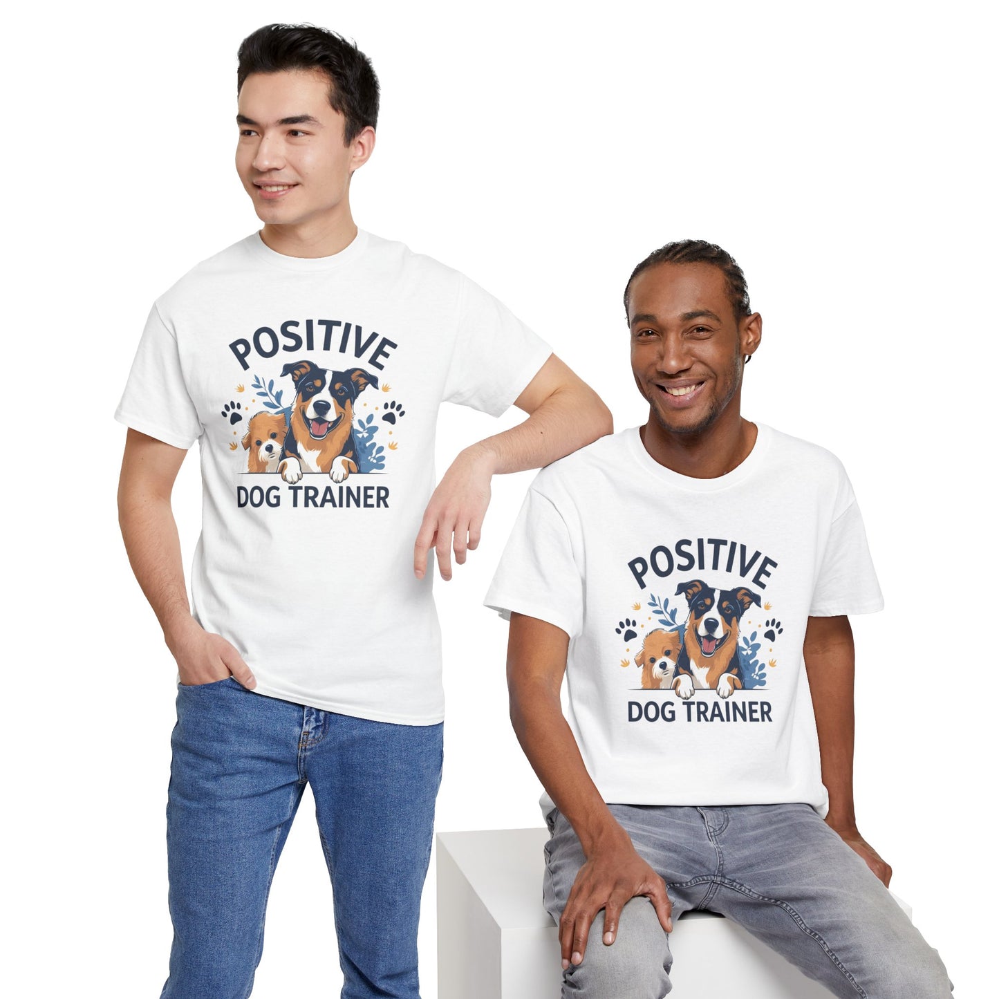 Positive Dog Trainer Tee, Dog Lover Gift, Unisex Cotton T-Shirt, Pet Training Apparel, Animal Care, Casual Dog Shirt
