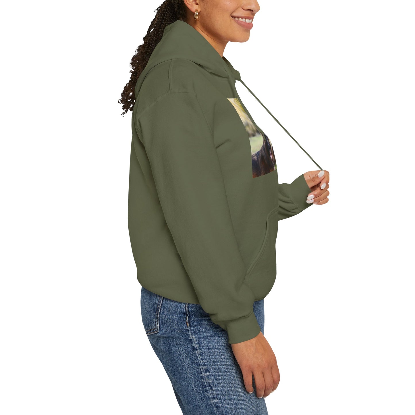 A Unisex Dog Lover Hoodie With Two German Shepherds Lying On The Ground Leaving Tongues Out
