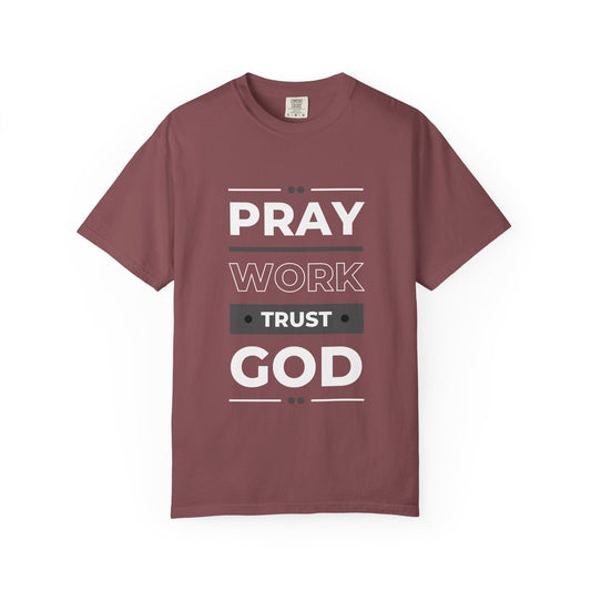 Faith-Inspired Garment-Dyed T-shirt, Inspirational Tee, God Trust Shirt, Religious Apparel, Motivational Gift, Unisex Fashion