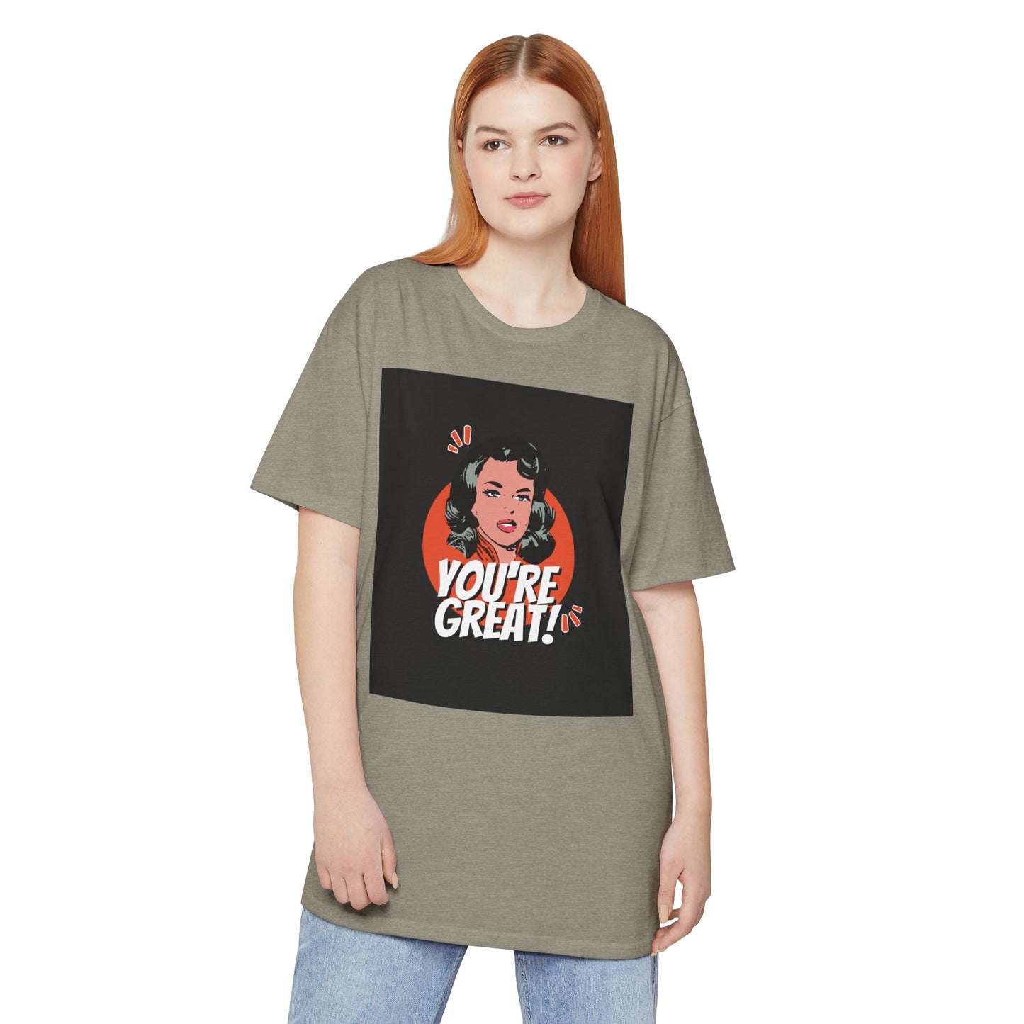 Unisex Long Body Urban Tee - "You're Great!" Graphic Tee, Casual Streetwear, Positive Affirmation Shirt, Gift for Friends, Everyday Style