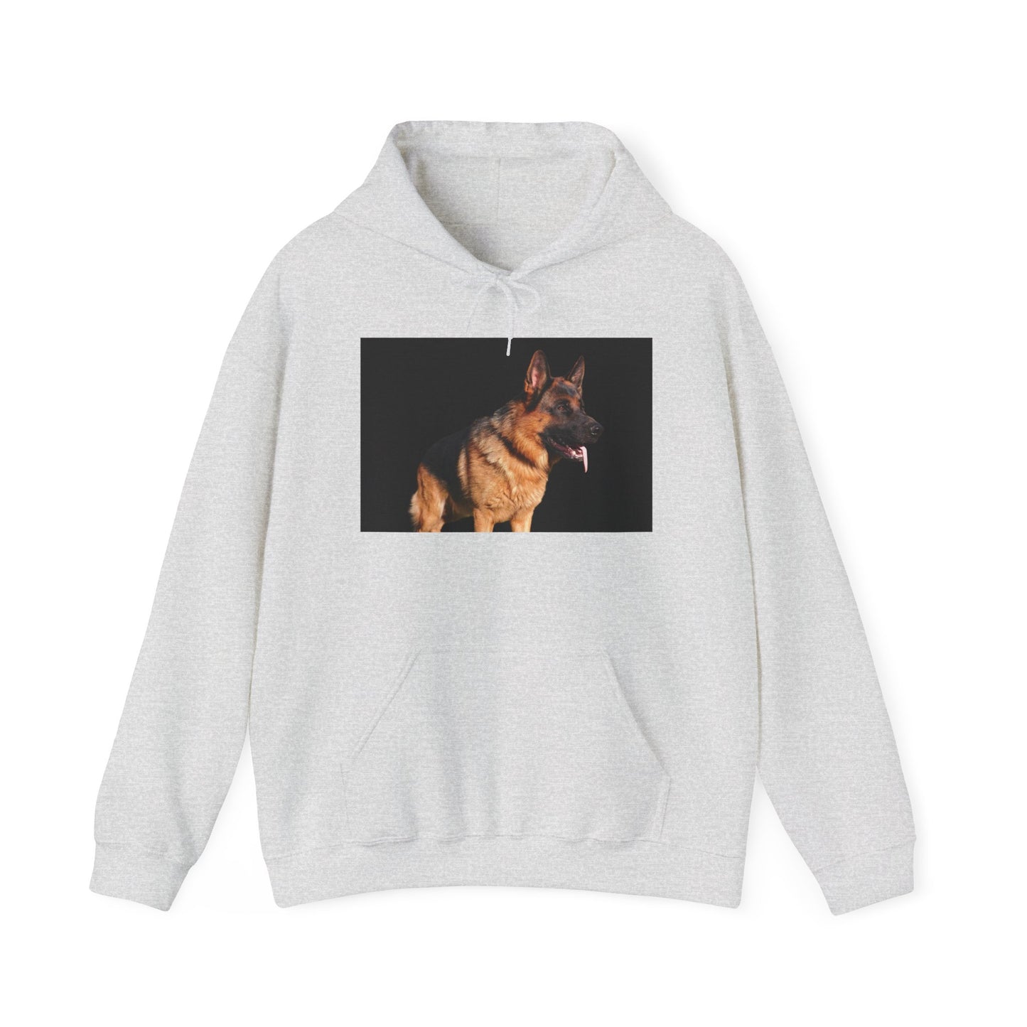 Unisex Dog Lover Hoodie With a Showline German Shepherd Leaving Tongue Out Standing for a Pose