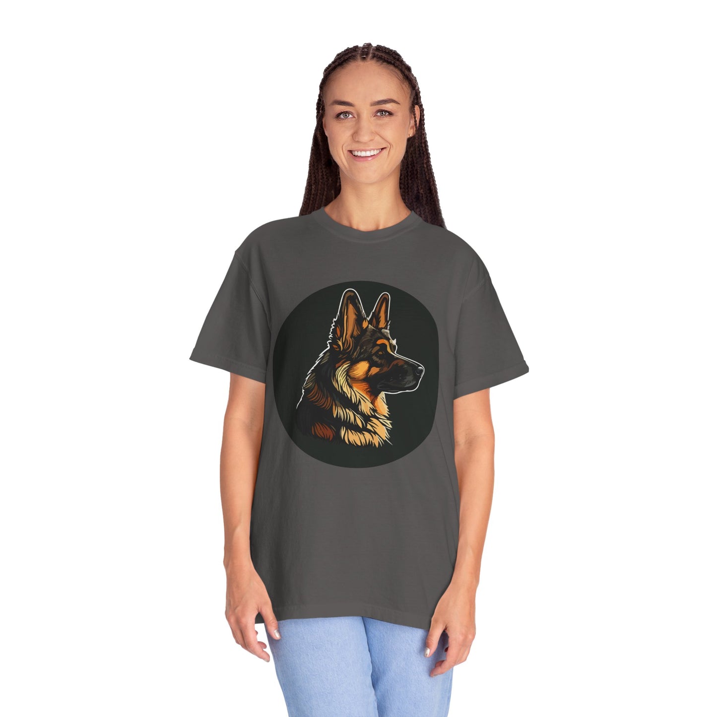 Unisex T-Shirt With Close Up Graphic of German Shepherd | Casual Pet Apparel