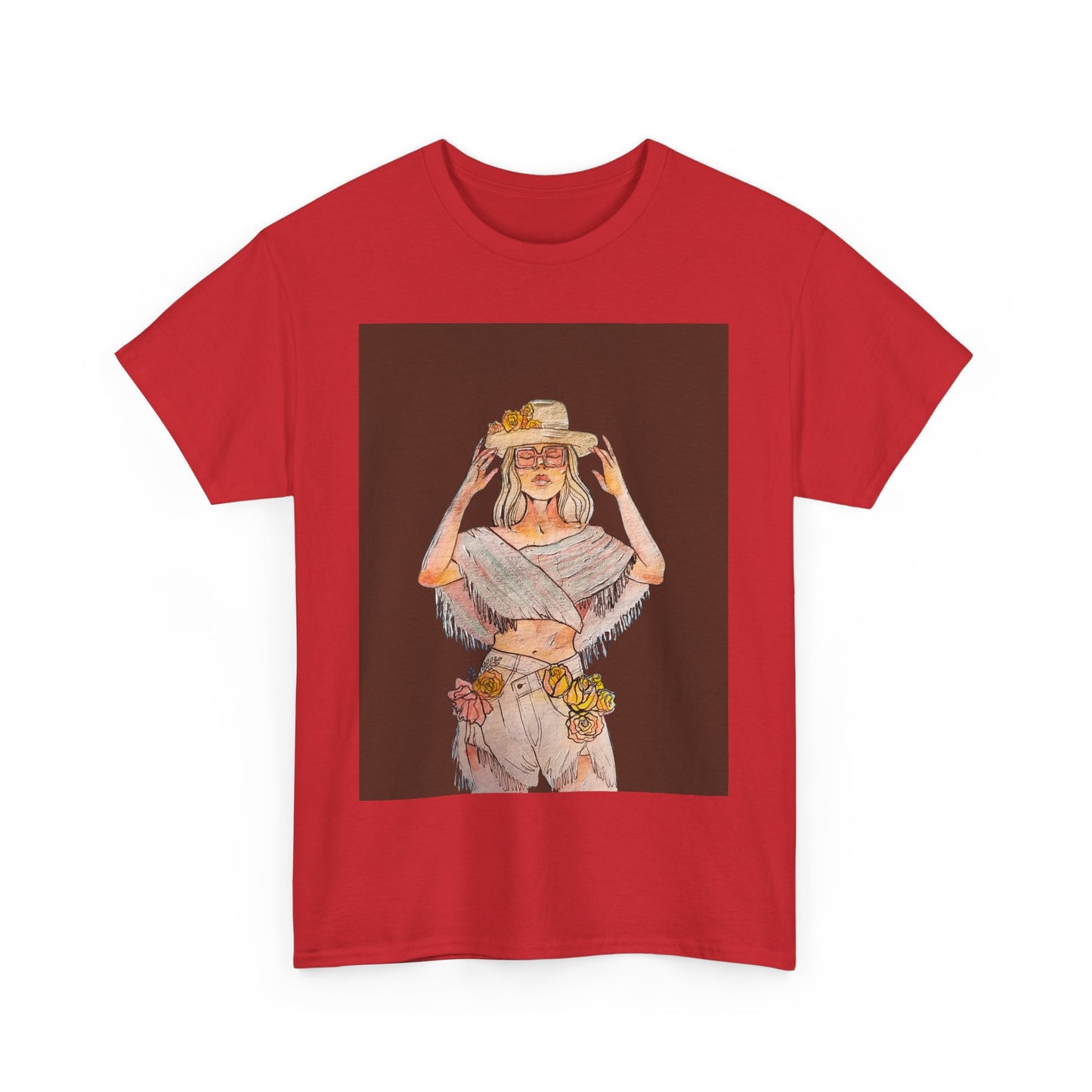 Bohemian Vibes Unisex Heavy Cotton Vintage Tee, Casual Wear, Summer Style Shirt, Gift for Her, Festival Outfit, Art-Inspired Apparel