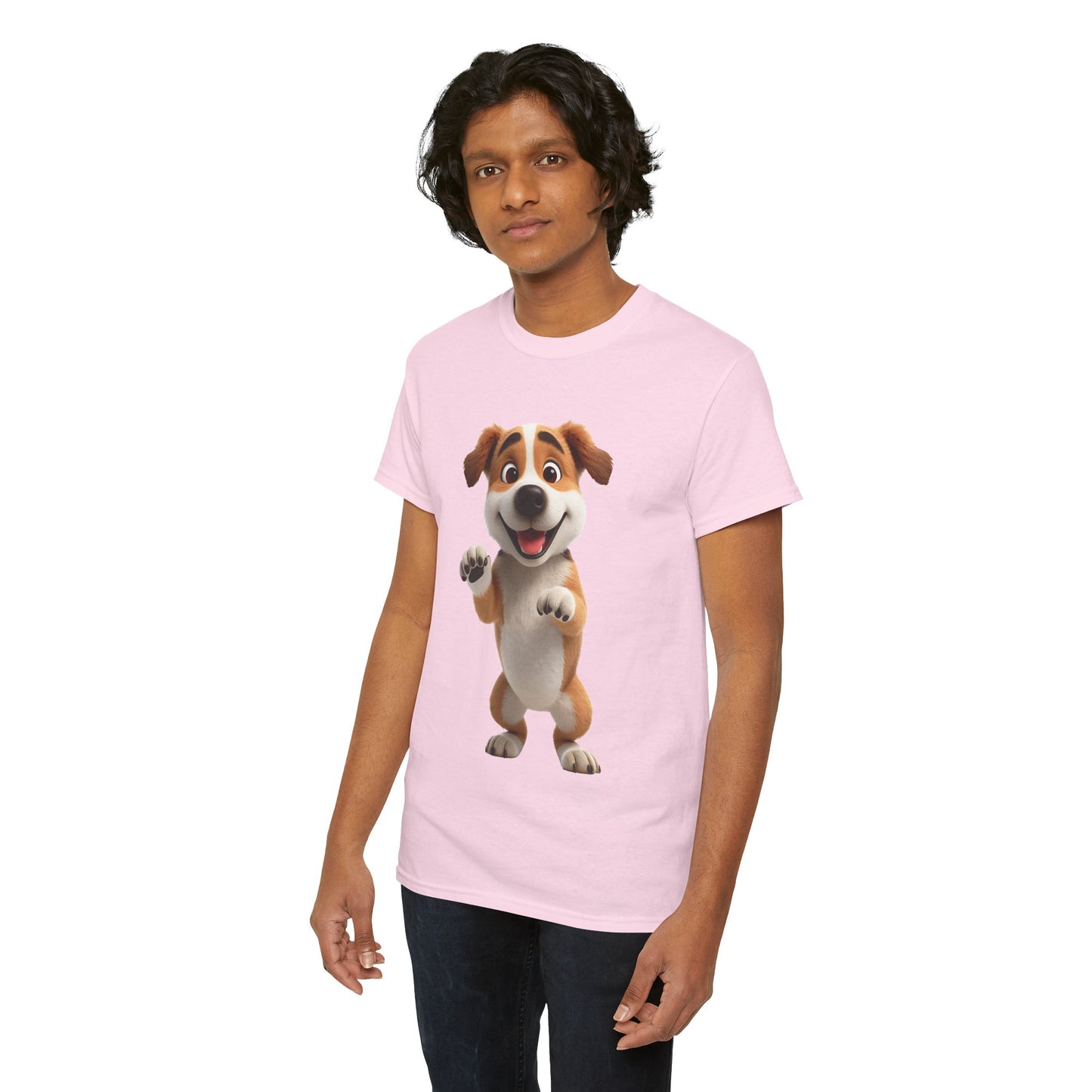 Cute Dog 3D Graphic Tee, Unisex Heavy Cotton T-Shirt, Dog Lover Gift, Fun Casual Wear
