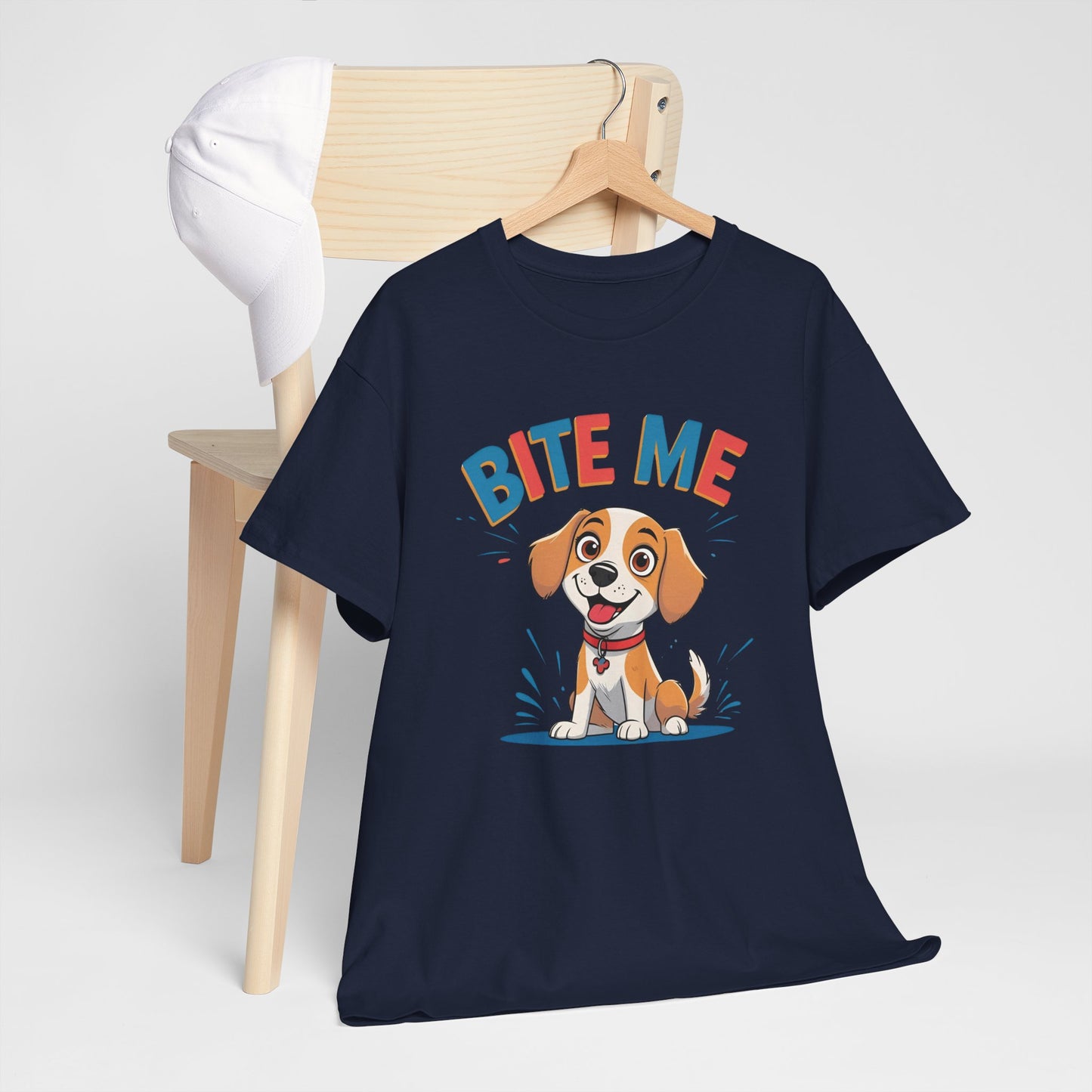 Playful Dog Lover Tee, Bite Me Unisex Cotton T-Shirt for Dog Trainers, Funny Gift for Dog Lovers, Cute Dog Apparel