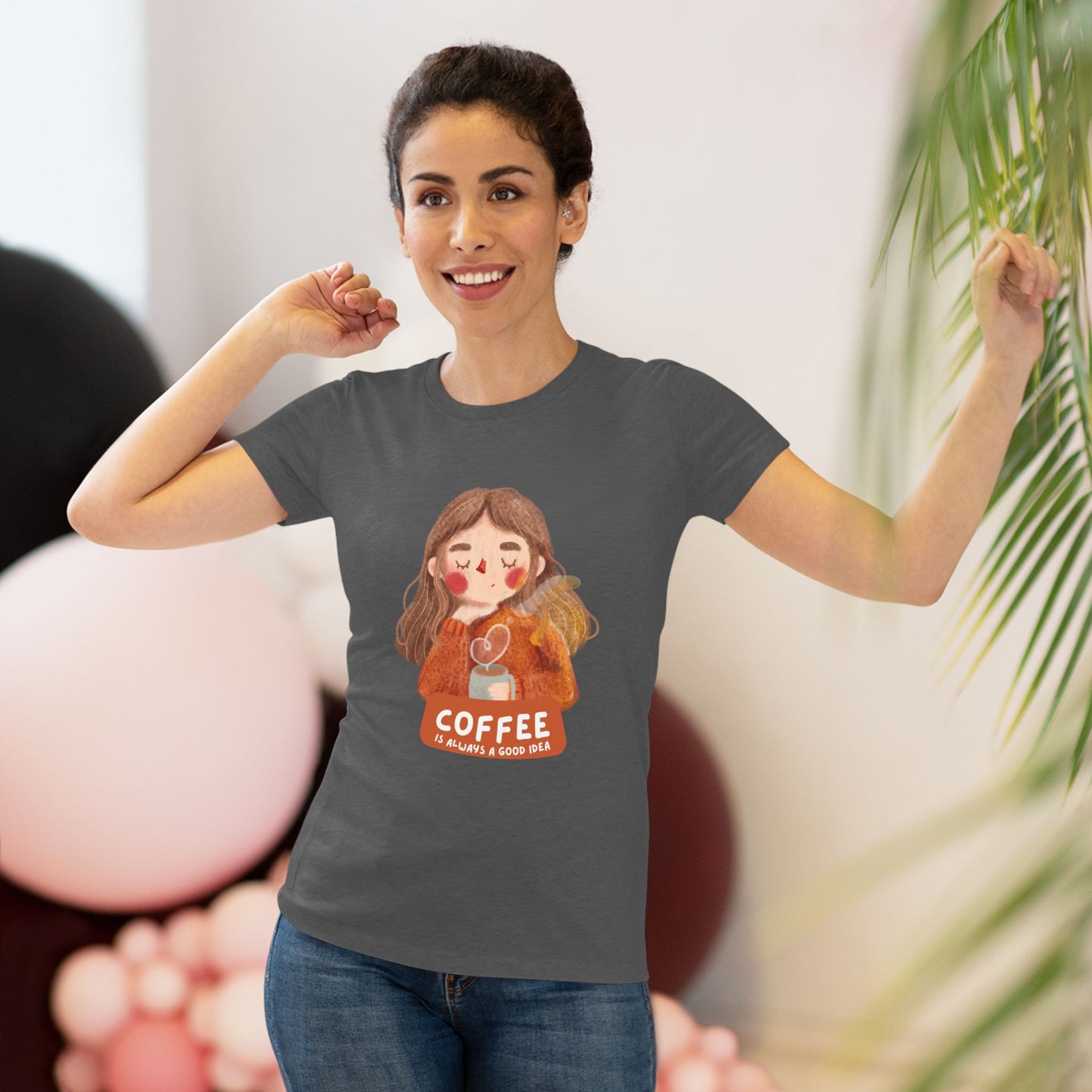 Coffee Lover Women's Triblend Tee, Cozy Coffee T-Shirt, Cute Graphic Tee, Casual Wear, Gift for Coffee Enthusiasts, Birthday Gift