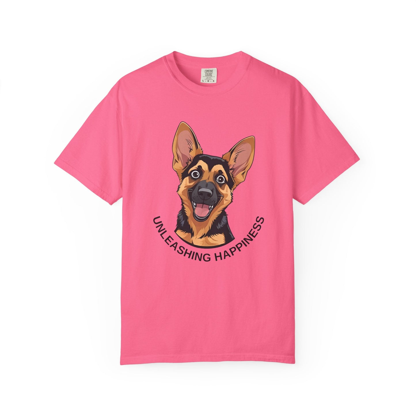 Happy Dog Graphic Tee, Unisex German Shepherd Puppy T-Shirt - Unleashing Happiness, Pet Lover Gift, Animal Lovers Apparel, Unique Dog Lover Shirt