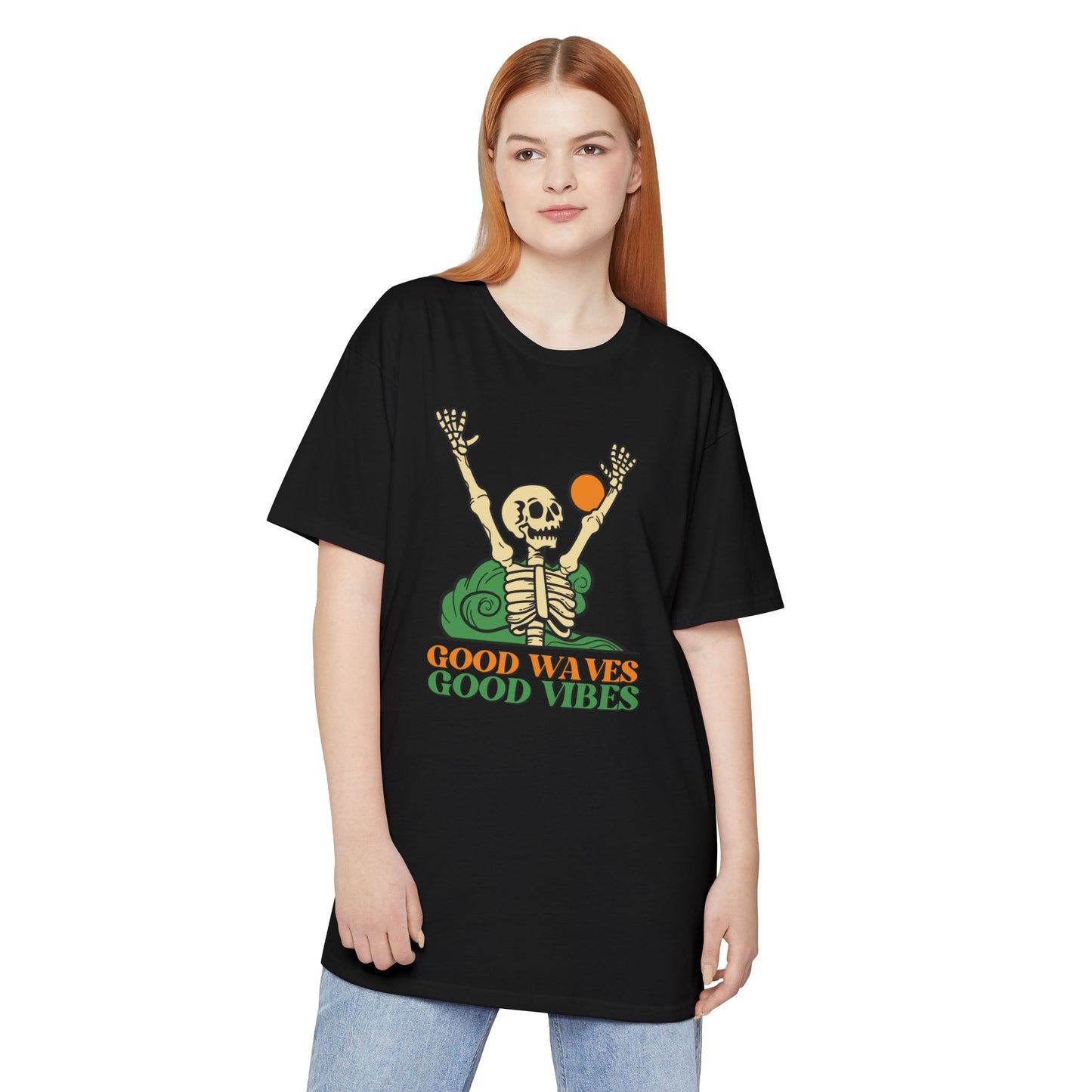 Good Waves Good Vibes Unisex Tee | Casual Summer Shirt, Urban Streetwear, Gift for Beach Lovers, Music Festivals, Adventure Spirit